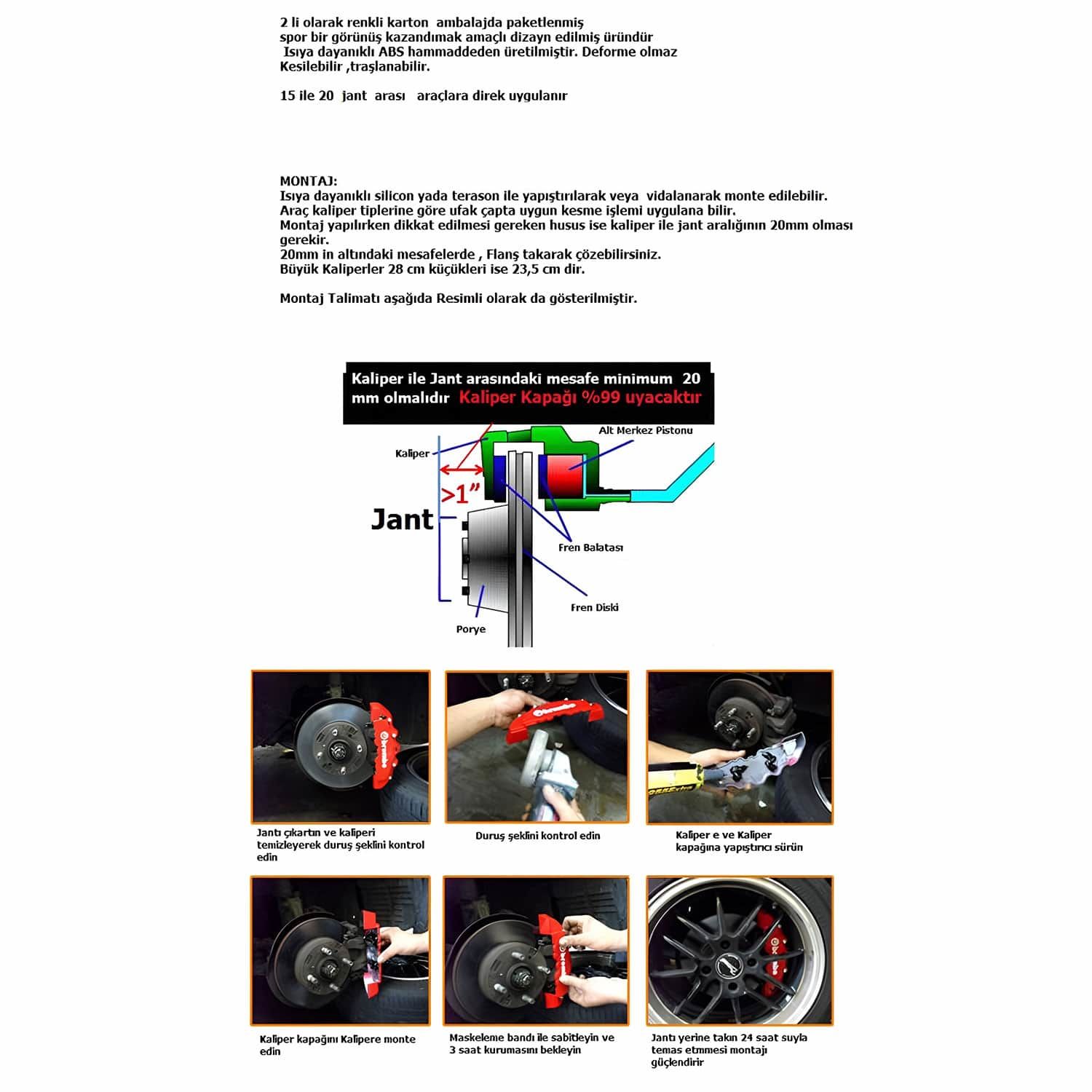 Antara Uyumlu Brembo Siyah Kaliper Kapağı 4 Parça Ön Arka Set Antara Uyumlu Brembo Siyah Kaliper Kapağı 4 Parça Ön Arka Set