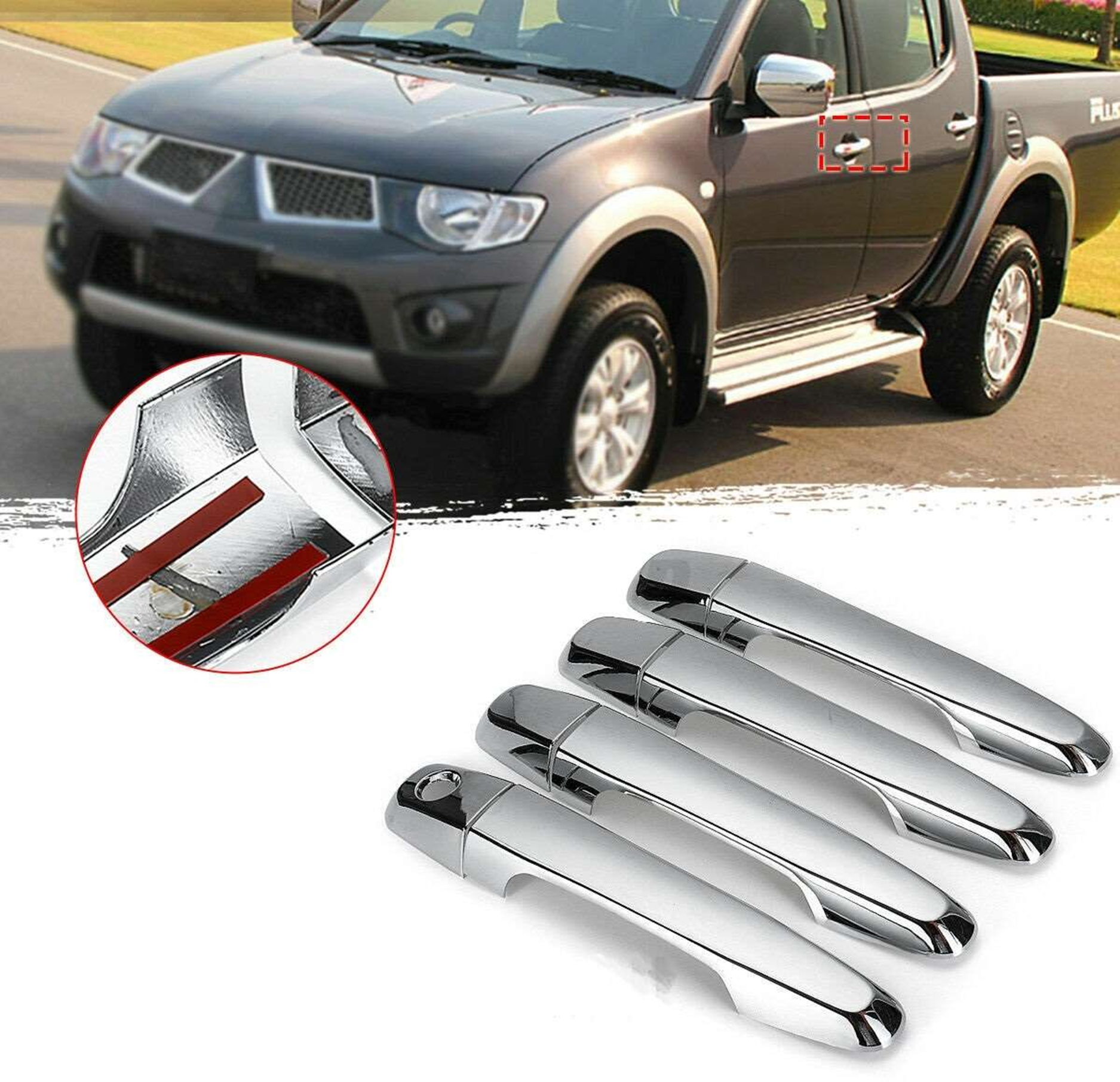 Mitsubishi L200 Uyumlu 2006 2014 Kapı Kolu ABS (Plastik) Krom Mitsubishi L200 Uyumlu 2006 2014 Kapı Kolu ABS (Plastik) Krom