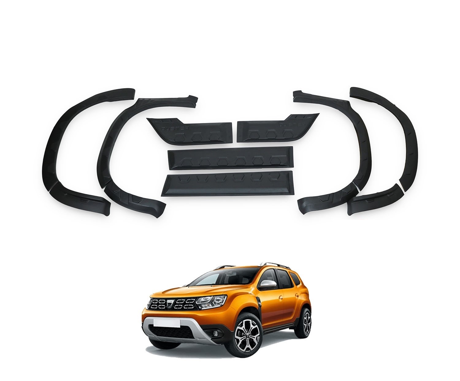 Dacia Duster Çamurluk Dodik Seti ve Kapı Koruma Seti 2018-2024 (Hornet model) Dacia Duster Çamurluk Dodik Seti ve Kapı Koruma Seti 2018-2024 (Hornet model)