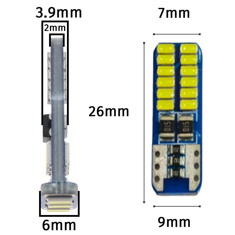 Dekoratif led ampul T10-24SMD 12V çift - beyaz / LAAM860 Dekoratif led ampul T10-24SMD 12V çift - beyaz / LAAM860
