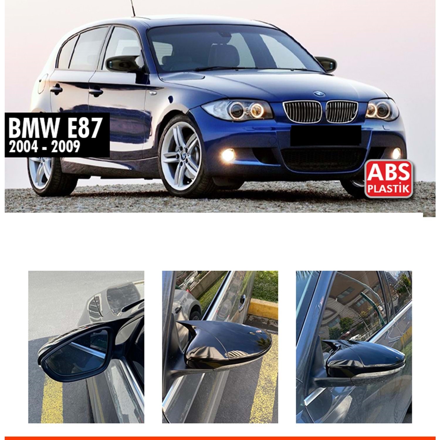 E87 Batman Ayna Kapağı Piano Black / 2004-2011 E87 Batman Ayna Kapağı Piano Black / 2004-2011