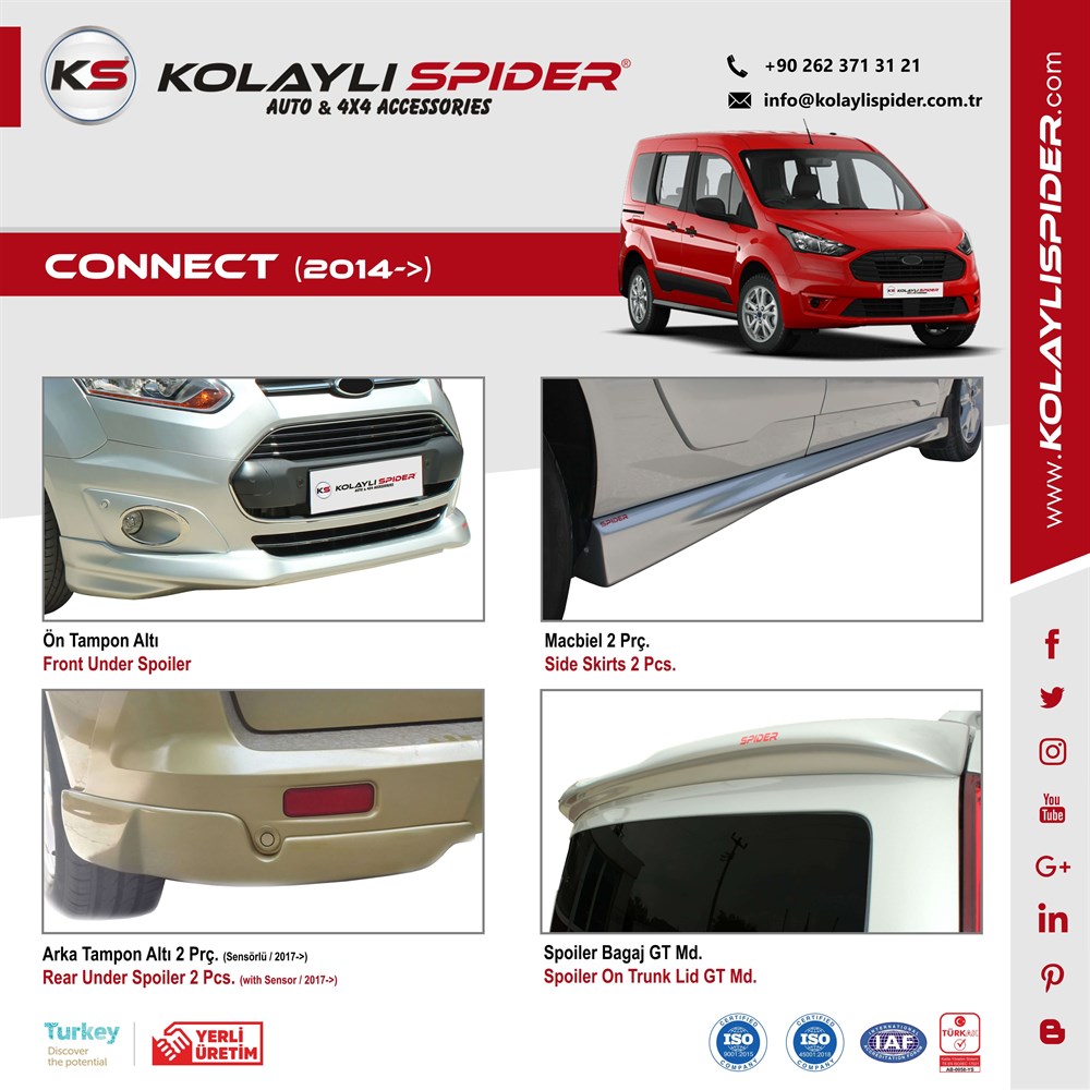 Ford Connect Sürgülü Kapı Çıtası Krom 2014 ve Sonrası Ford Connect Sürgülü Kapı Çıtası Krom 2014 ve Sonrası