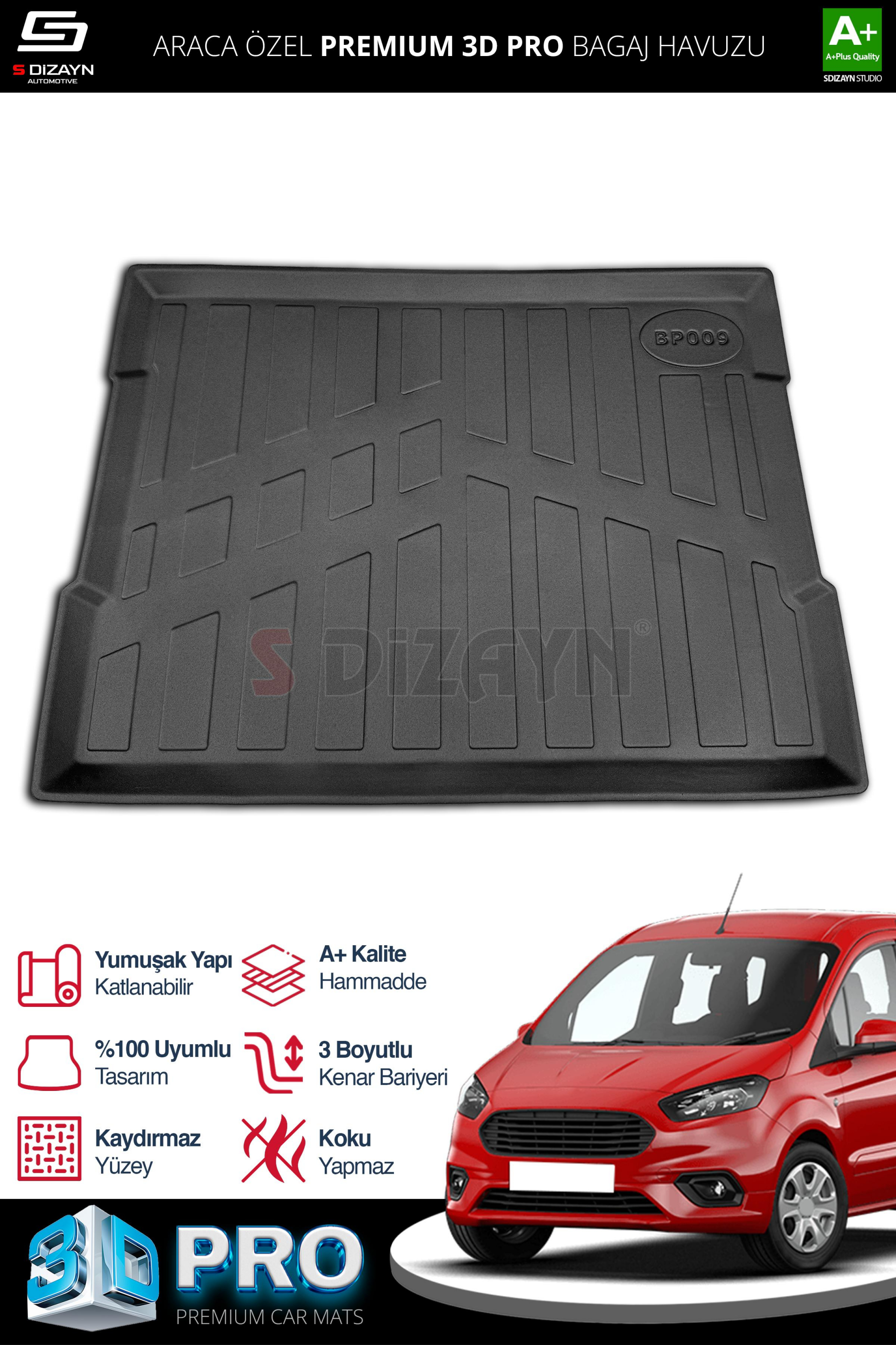 S-Dizayn Ford Courier 3D Pro Bagaj Havuzu 2014-2024 A+ Kalite S-Dizayn Ford Courier 3D Pro Bagaj Havuzu 2014-2024 A+ Kalite