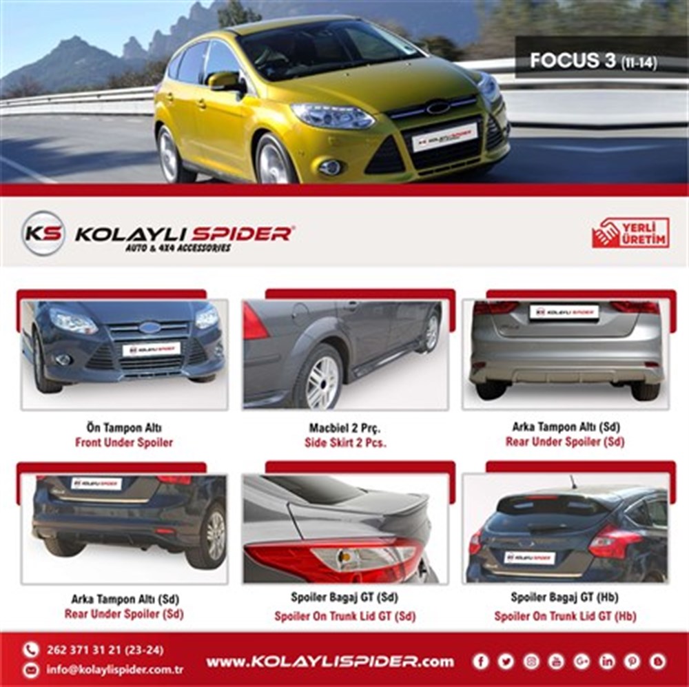 Ford Focus 3 SD Cam Çıtası 8 Prç. Krom 2011-2014 Ford Focus 3 SD Cam Çıtası 8 Prç. Krom 2011-2014