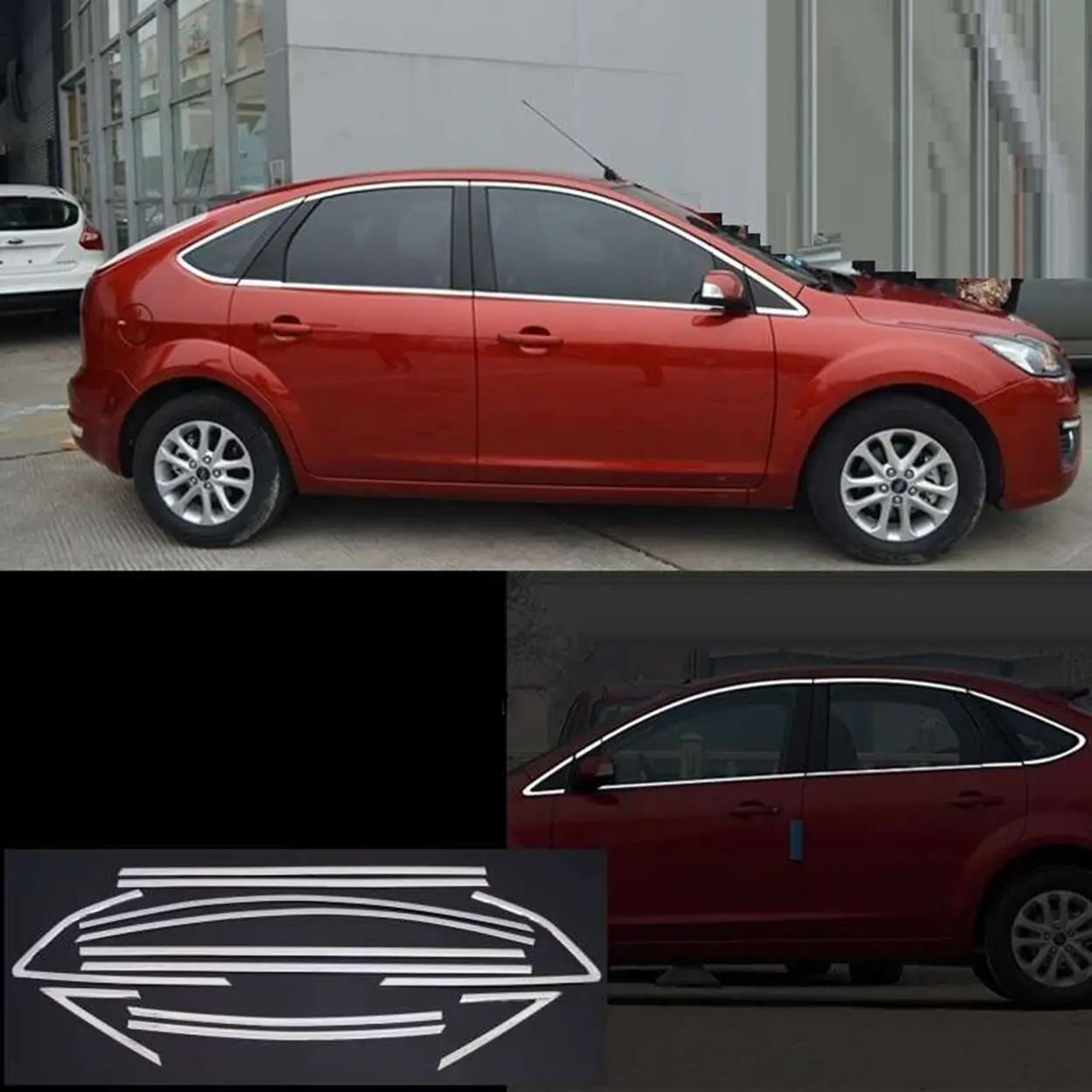 Ford Focus Uyumlu Hatchback 2005 2010 Cam Çıtası Krom Ford Focus Uyumlu Hatchback 2005 2010 Cam Çıtası Krom