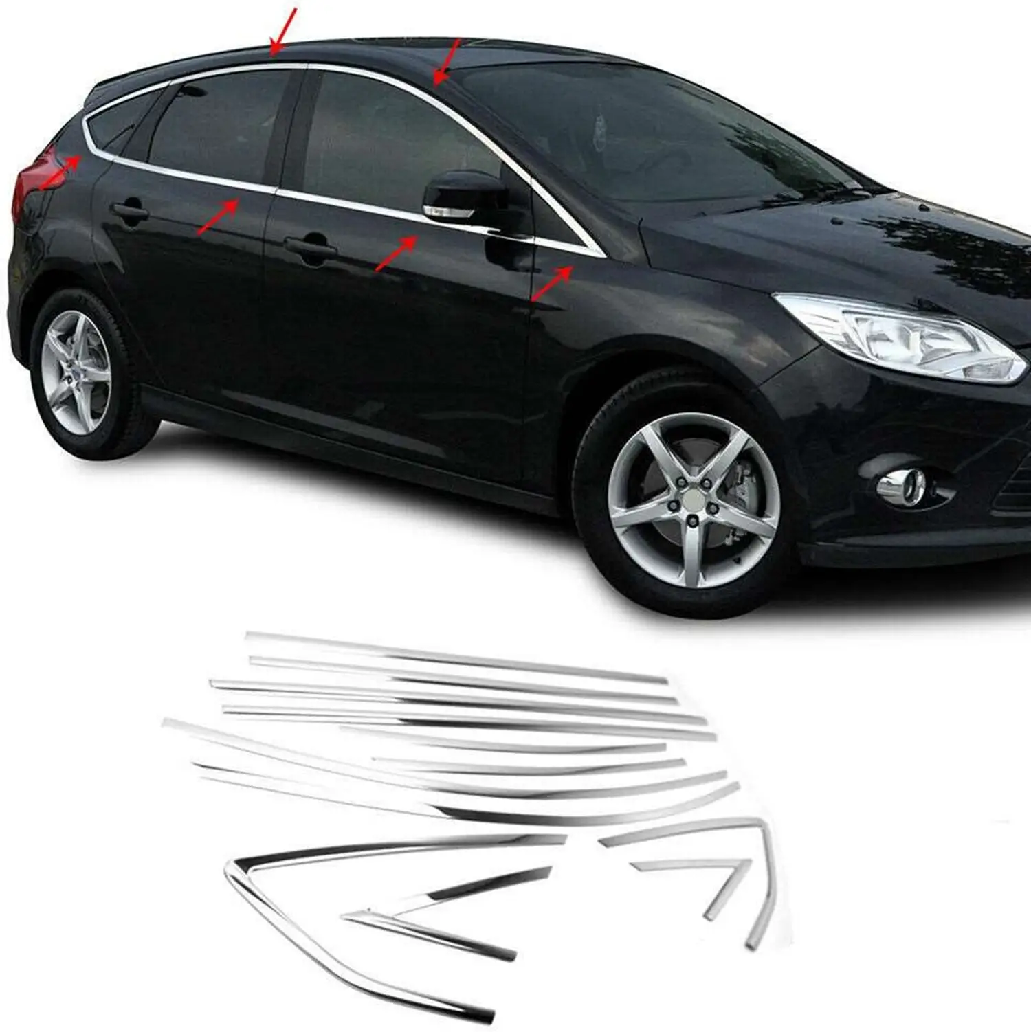 Ford Focus Uyumlu Hatchback 2011 2018 Cam Çıtası Krom Ford Focus Uyumlu Hatchback 2011 2018 Cam Çıtası Krom