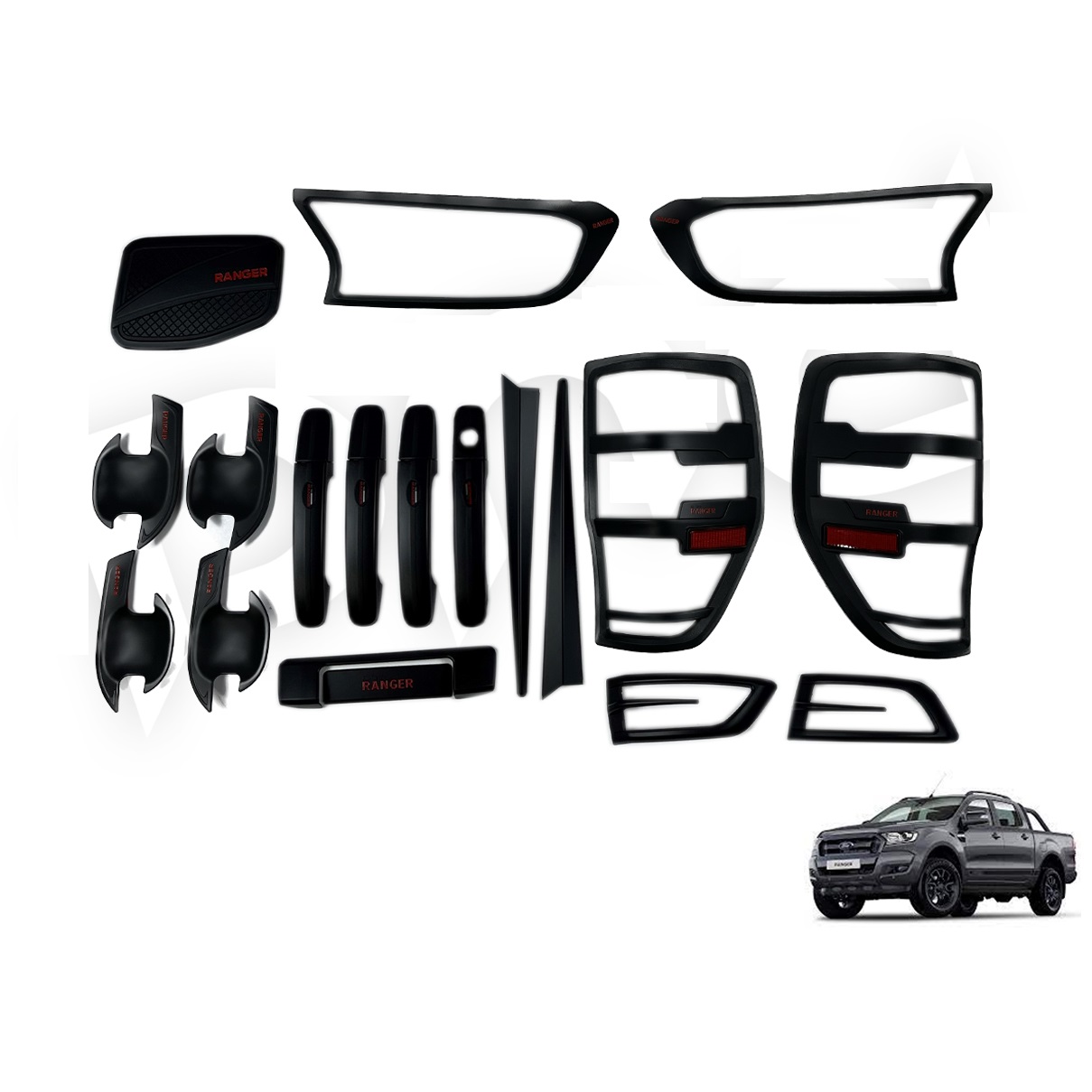 Ford Ranger 2015+ T7-T8 Full Set Siyah Ford Ranger 2015+ T7-T8 Full Set Siyah