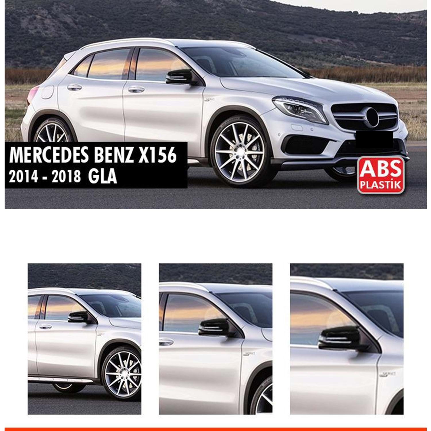 GLA X156 Batman Ayna Kapağı Piano Black / 2014-2019 GLA X156 Batman Ayna Kapağı Piano Black / 2014-2019