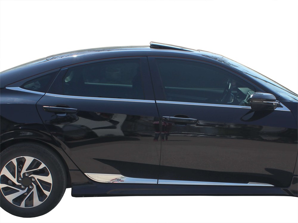 Honda Civic 10 Cam Çıtası 8 Prç Krom 2016 ve Sonrası Honda Civic 10 Cam Çıtası 8 Prç Krom 2016 ve Sonrası