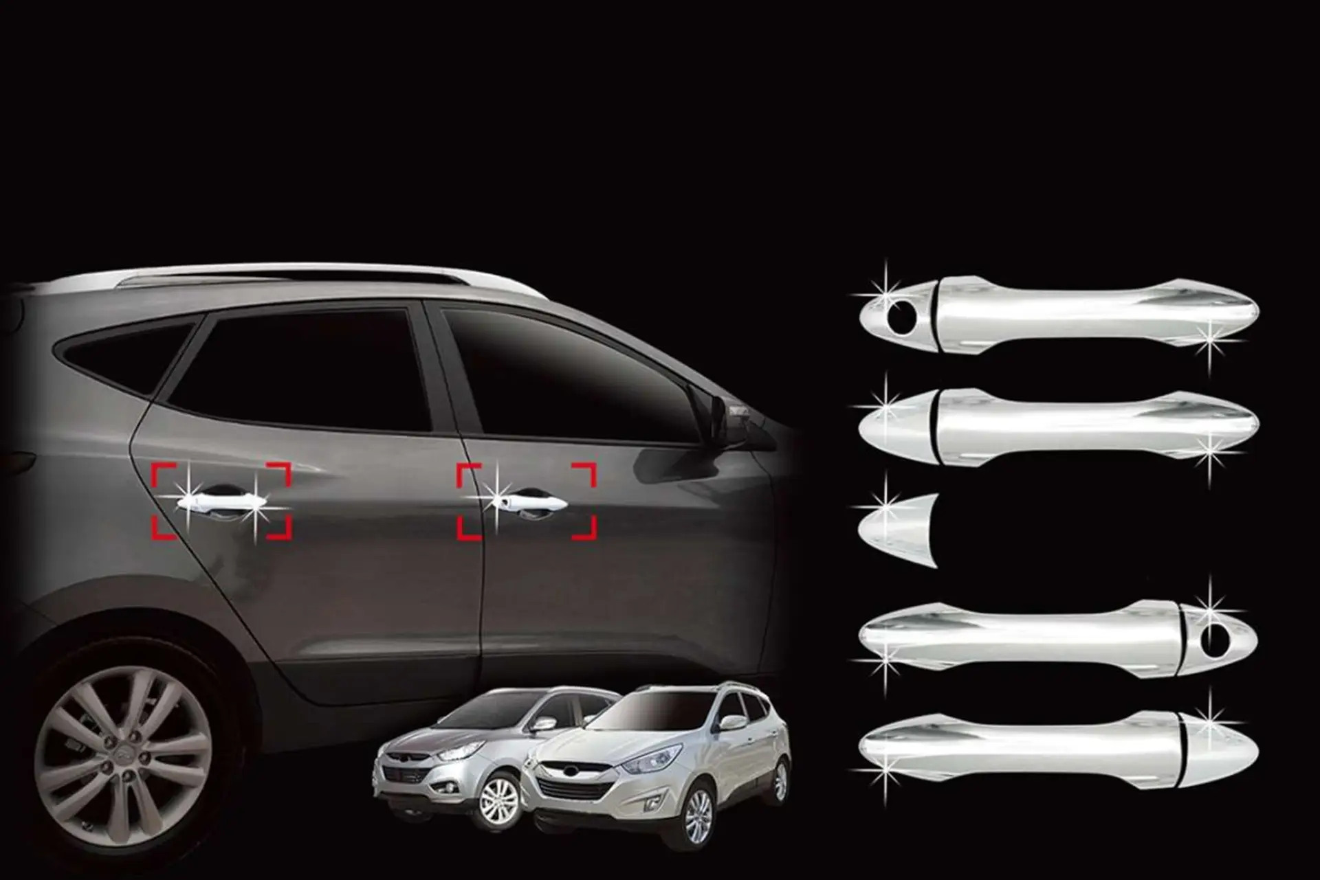 Hyundai Ix35 Uyumlu 2010 Sonrası Kapı Kolu ABS (Plastik) Krom Hyundai Ix35 Uyumlu 2010 Sonrası Kapı Kolu ABS (Plastik) Krom
