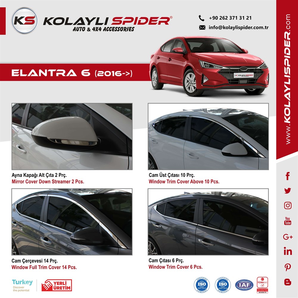 Hyundai Elantra 6 Spoiler Bagaj Gt Fiber 2016-2019 Hyundai Elantra 6 Spoiler Bagaj Gt Fiber 2016-2019
