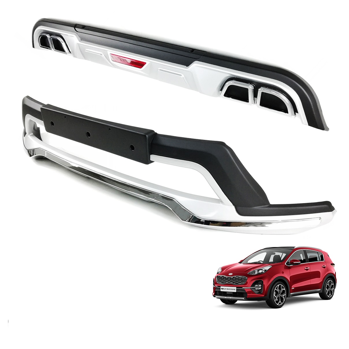 Kia Sportage Ön ve Arka Tampon Koruma Difüzör Seti 2019-2021 Kia Sportage Ön ve Arka Tampon Koruma Difüzör Seti 2019-2021