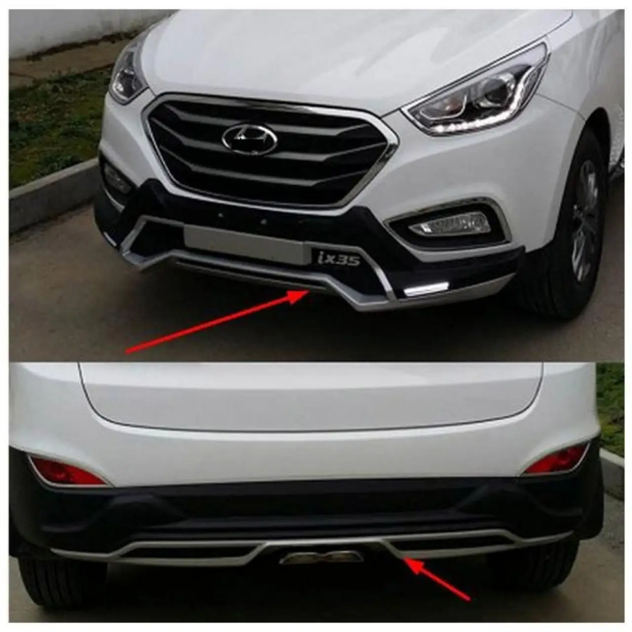 Hyundai ix35 Ön Arka Tampon Koruma Gündüz Ledli 2009-2016 Hyundai ix35 Ön Arka Tampon Koruma Gündüz Ledli 2009-2016
