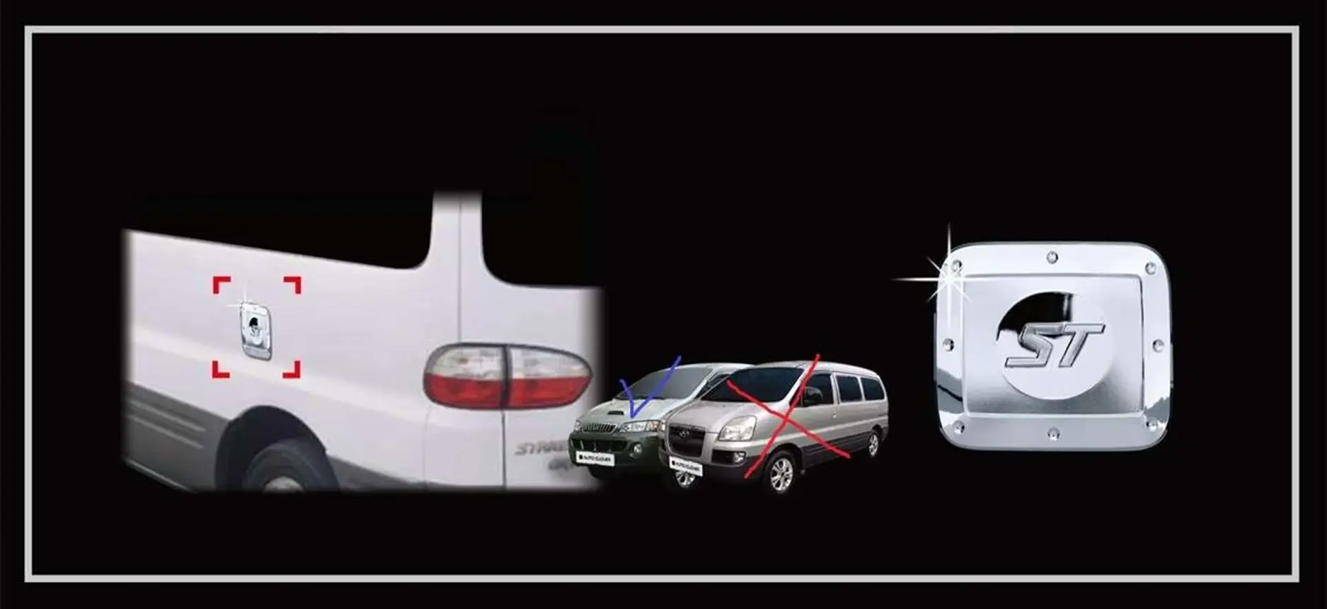 Hyundai Starex Uyumlu 1997 2007 Depo Kapağı Kaplama Krom Hyundai Starex Uyumlu 1997 2007 Depo Kapağı Kaplama Krom