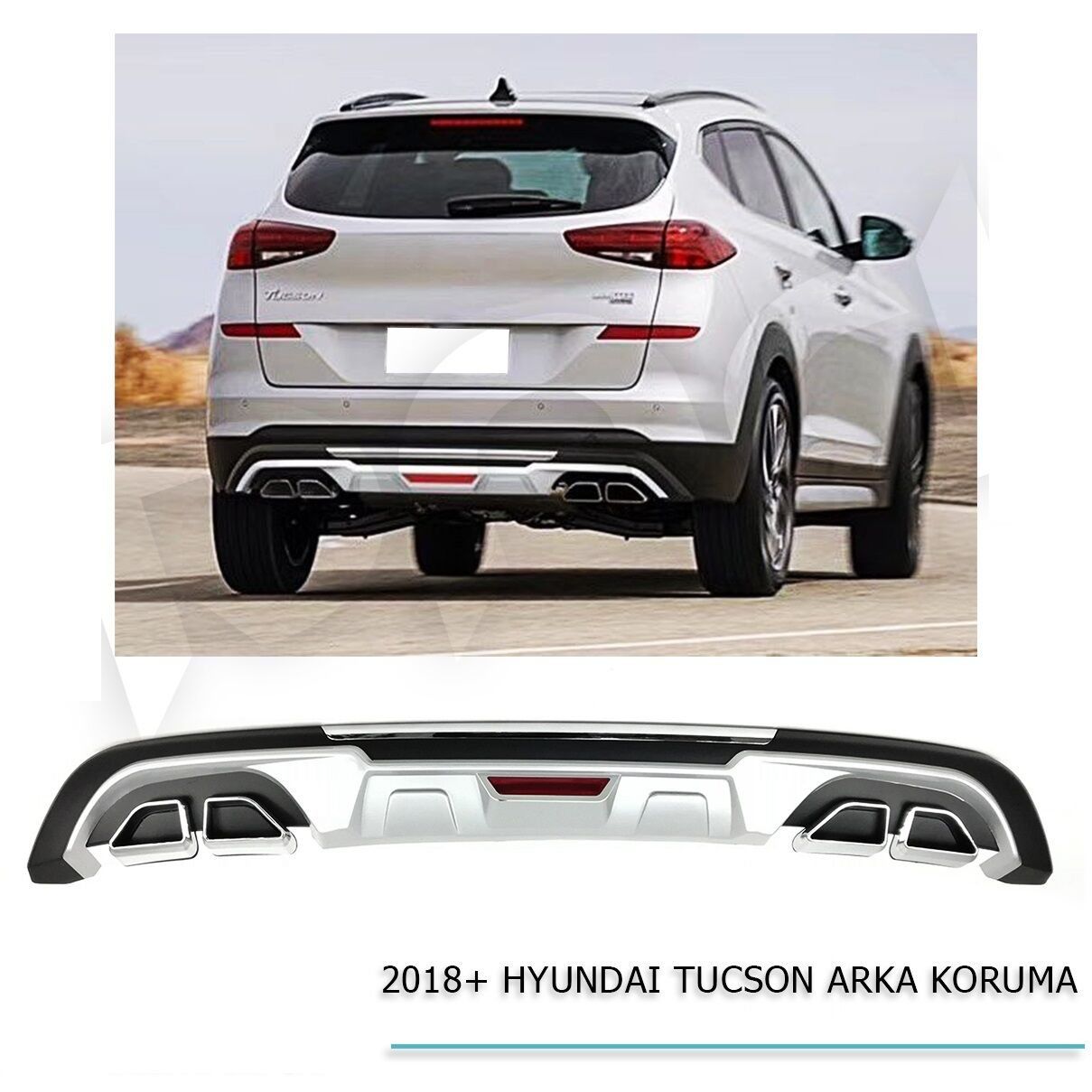 Hyundai Tucson 2019+Uyumlu Arka Koruma Difüzör Hyundai Tucson 2019+Uyumlu Arka Koruma Difüzör