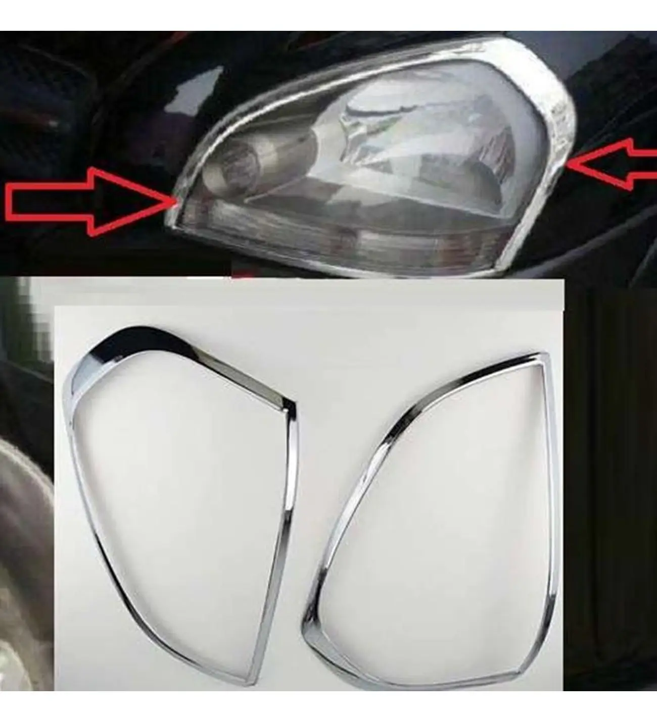 Hyundai Tucson Uyumlu 2004 2014 Ön Far Kaplama ABS (Plastik) Krom Hyundai Tucson Uyumlu 2004 2014 Ön Far Kaplama ABS (Plastik) Krom