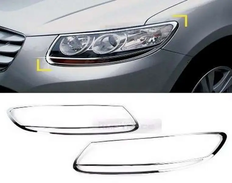 Hyundai Santa Uyumlu Fe 2006 2012 Ön Far Kaplama ABS (Plastik) Krom Hyundai Santa Uyumlu Fe 2006 2012 Ön Far Kaplama ABS (Plastik) Krom