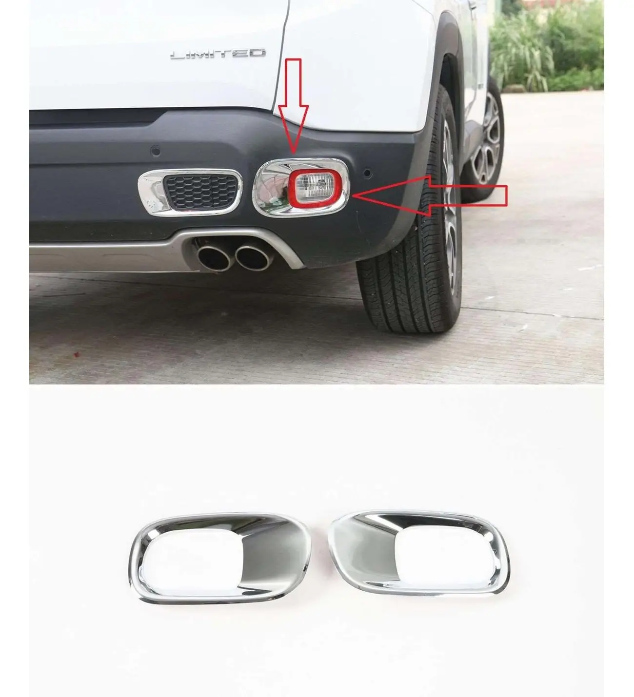 Jeep Renegade Uyumlu 2014 2017 Arka Reflektör Çerçevesi Krom Jeep Renegade Uyumlu 2014 2017 Arka Reflektör Çerçevesi Krom