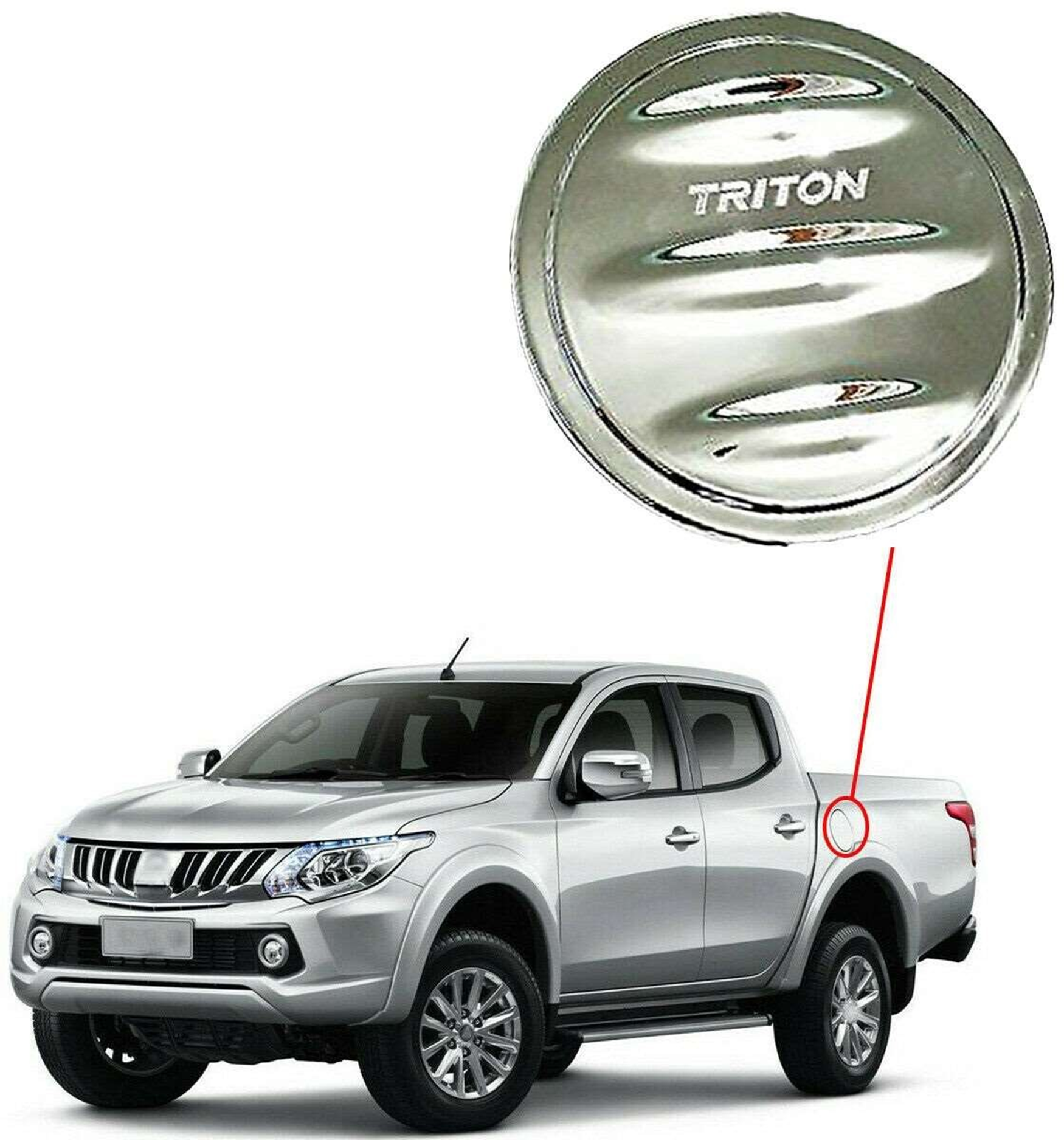 Mitsubishi L200 Uyumlu 2015 2018 Depo Kapağı Kaplama Krom Mitsubishi L200 Uyumlu 2015 2018 Depo Kapağı Kaplama Krom