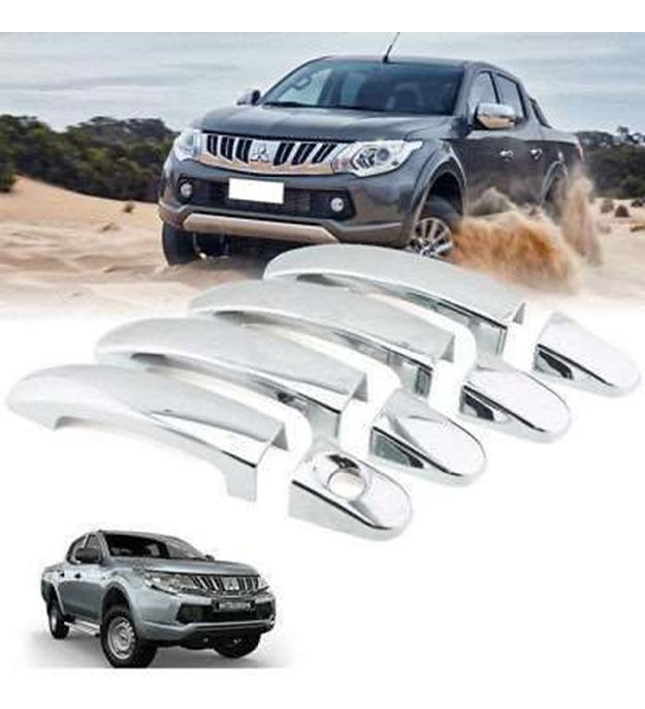 Mitsubishi L200 Uyumlu 2015 2018 Kapı Kolu ABS (Plastik) Krom Parça Mitsubishi L200 Uyumlu 2015 2018 Kapı Kolu ABS (Plastik) Krom Parça