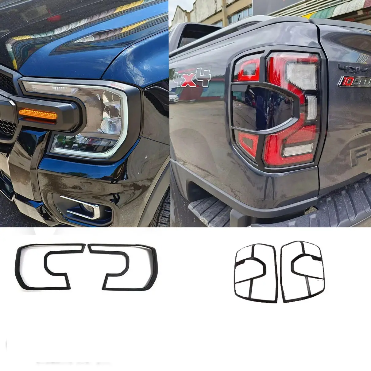 Ford Ranger 2023+ Far Stop Çerçeve Kaplama Siyah Ford Ranger 2023+ Far Stop Çerçeve Kaplama Siyah