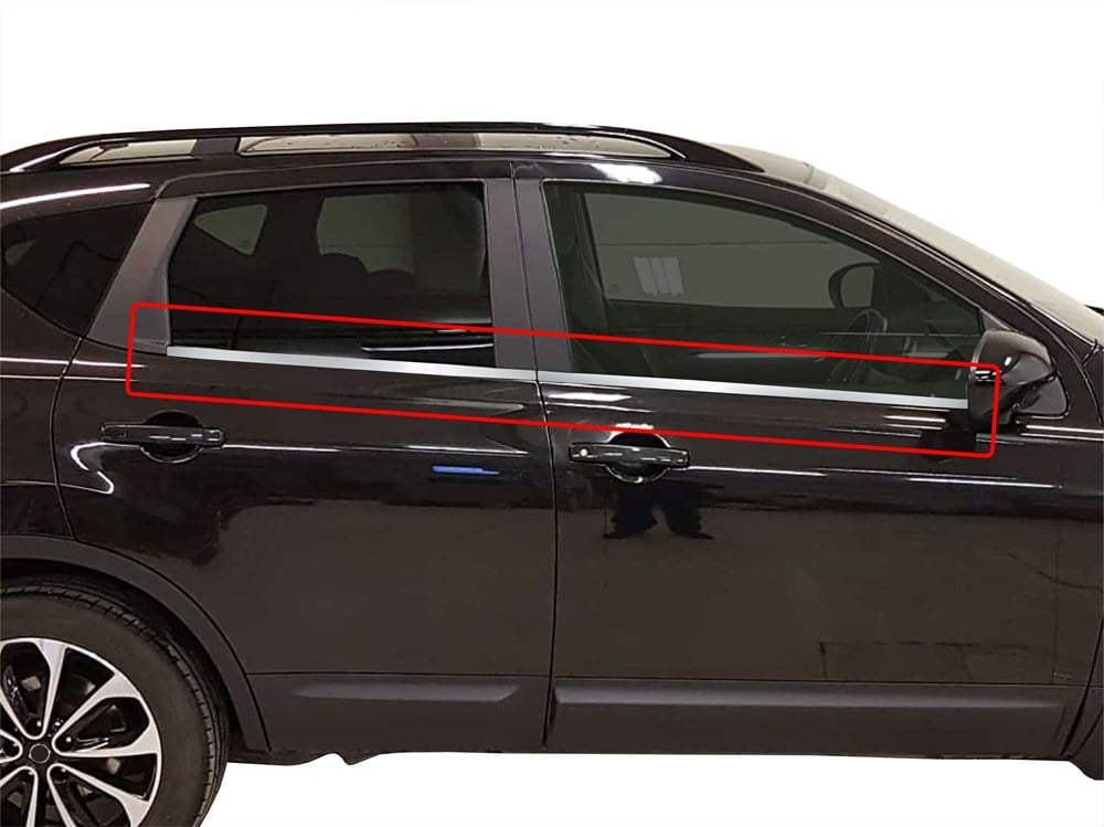 Nissan Qashqai J10 Cam Çıtası (+2) 4 Prç Krom 2007-2013 Nissan Qashqai J10 Cam Çıtası (+2) 4 Prç Krom 2007-2013