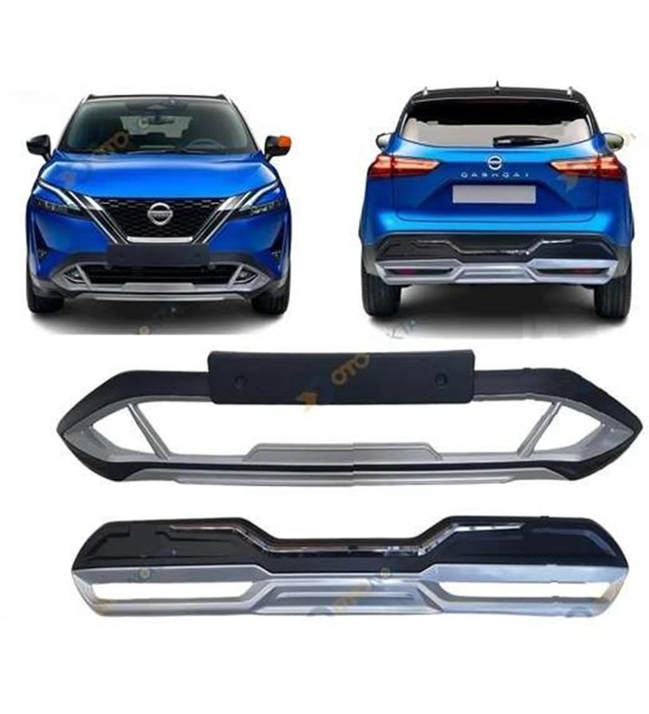 Nissan Qashqai Uyumlu 2021 Sonrası Ön Arka Tampon Koruma Difüzör Nissan Qashqai Uyumlu 2021 Sonrası Ön Arka Tampon Koruma Difüzör
