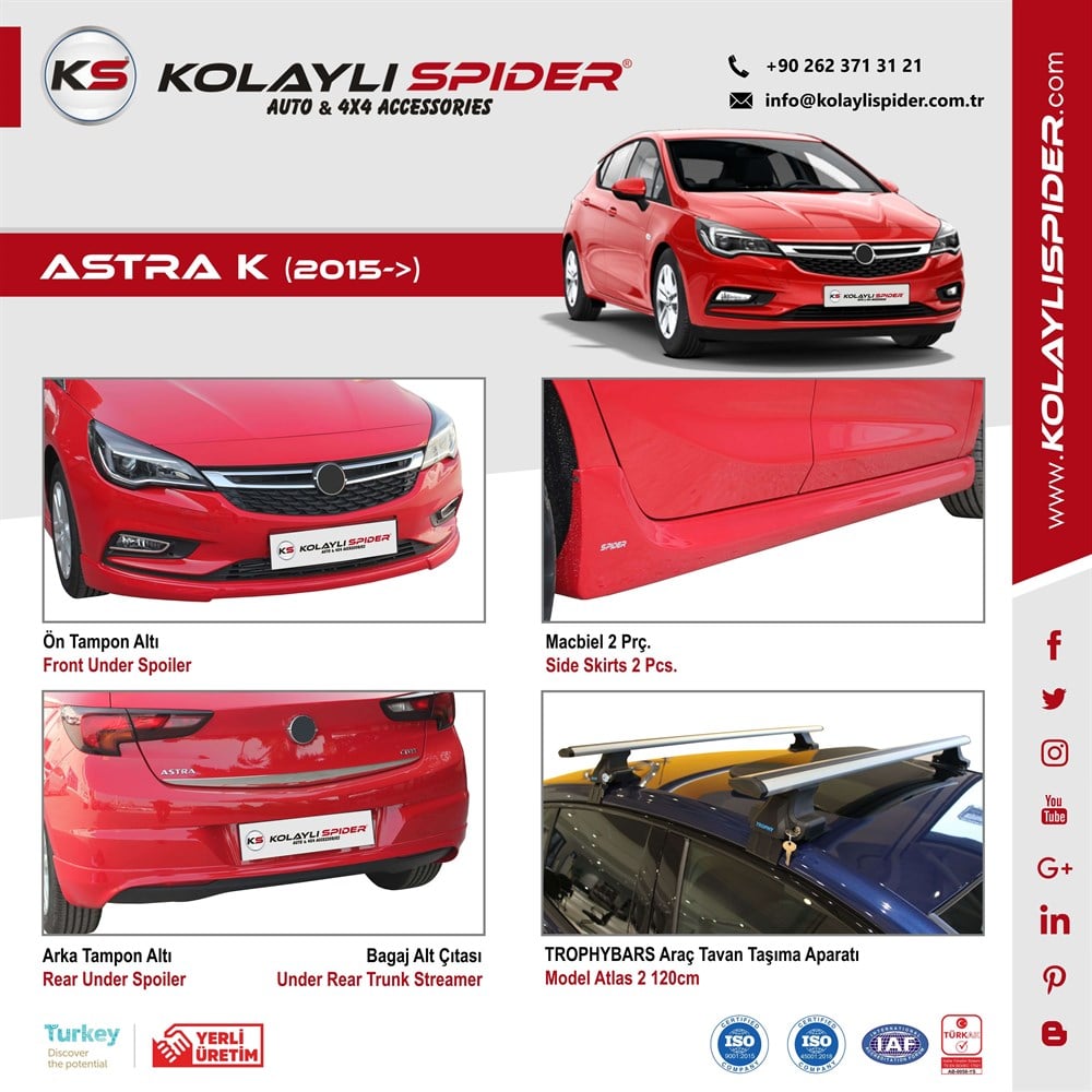 Opel Astra K Bagaj Alt Çıtası Krom 2015 ve Sonrası Opel Astra K Bagaj Alt Çıtası Krom 2015 ve Sonrası