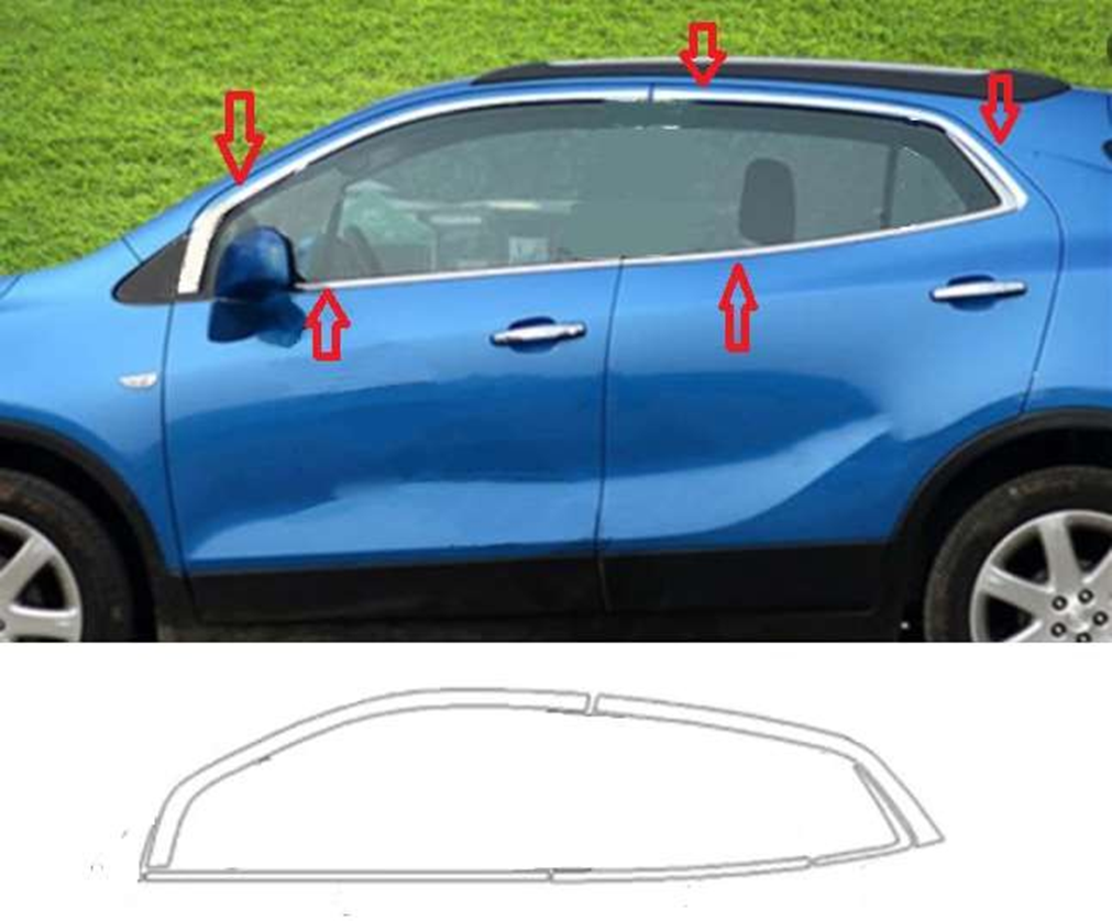 Opel Mokka Uyumlu 2012 2020 Cam Çerçevesi Krom Opel Mokka Uyumlu 2012 2020 Cam Çerçevesi Krom