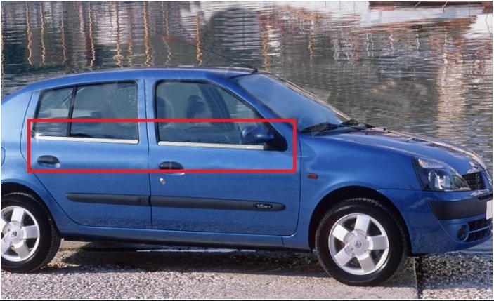 Renault Clio 2 Cam Çıtası 4 Prç Krom 1998-2008 Renault Clio 2 Cam Çıtası 4 Prç Krom 1998-2008