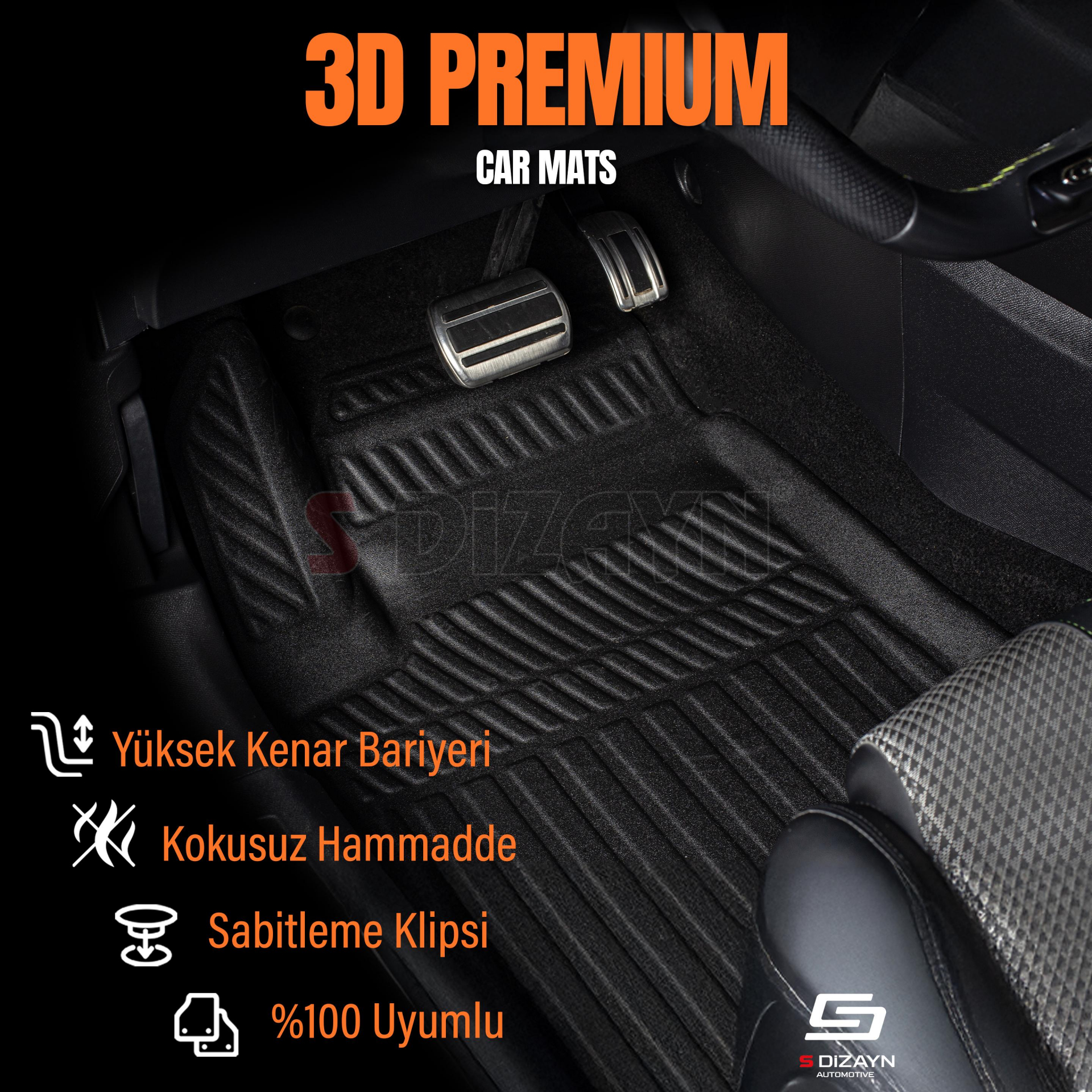S-Dizayn Renault Clio 5 3D Pro Havuzlu Paspas 2019 Üzeri A+ Kalite S-Dizayn Renault Clio 5 3D Pro Havuzlu Paspas 2019 Üzeri A+ Kalite