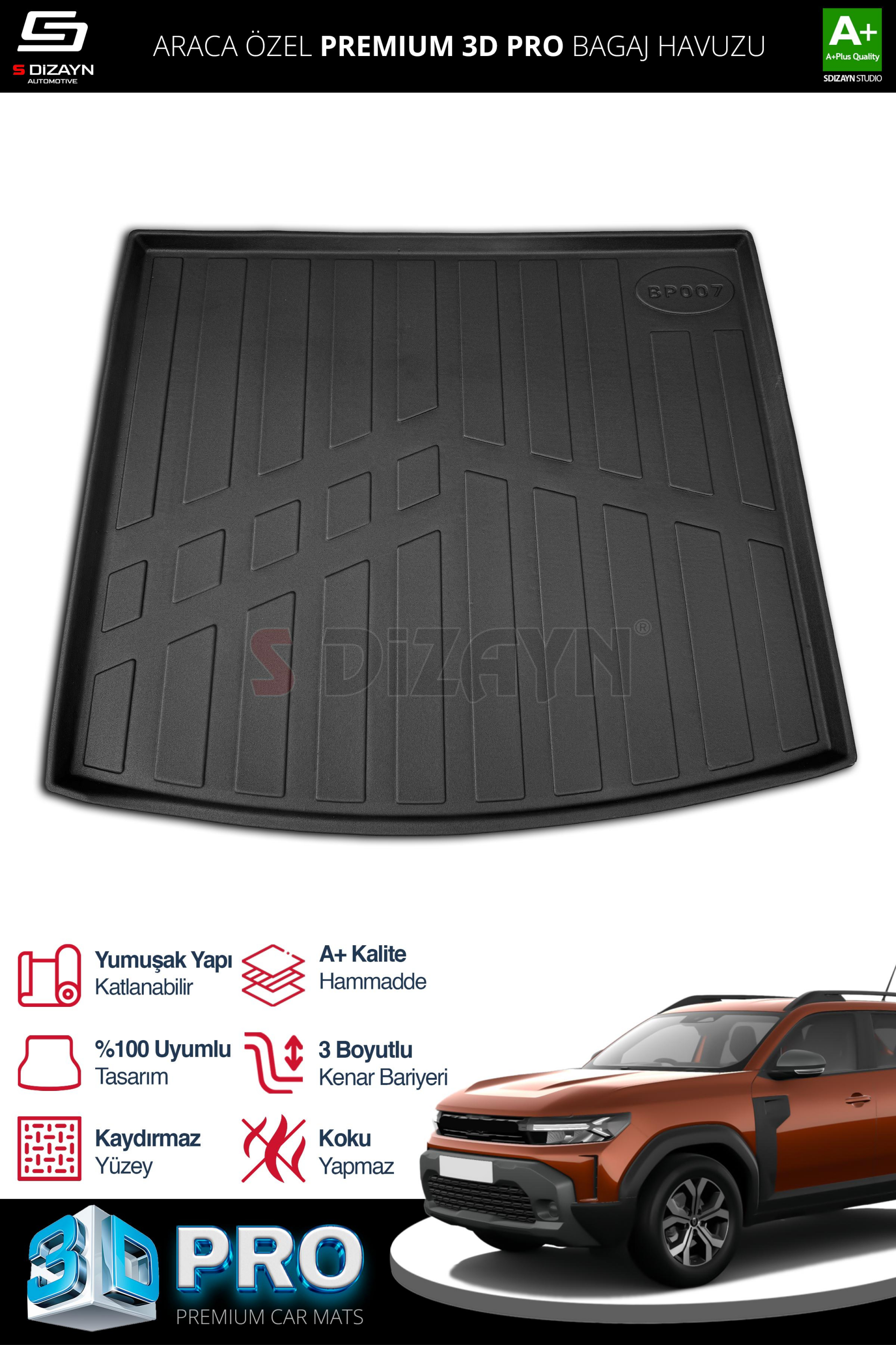 S-Dizayn Renault Duster 4X4 3D Pro Bagaj Havuzu 2024 Üzeri A+ Kalite S-Dizayn Renault Duster 4X4 3D Pro Bagaj Havuzu 2024 Üzeri A+ Kalite