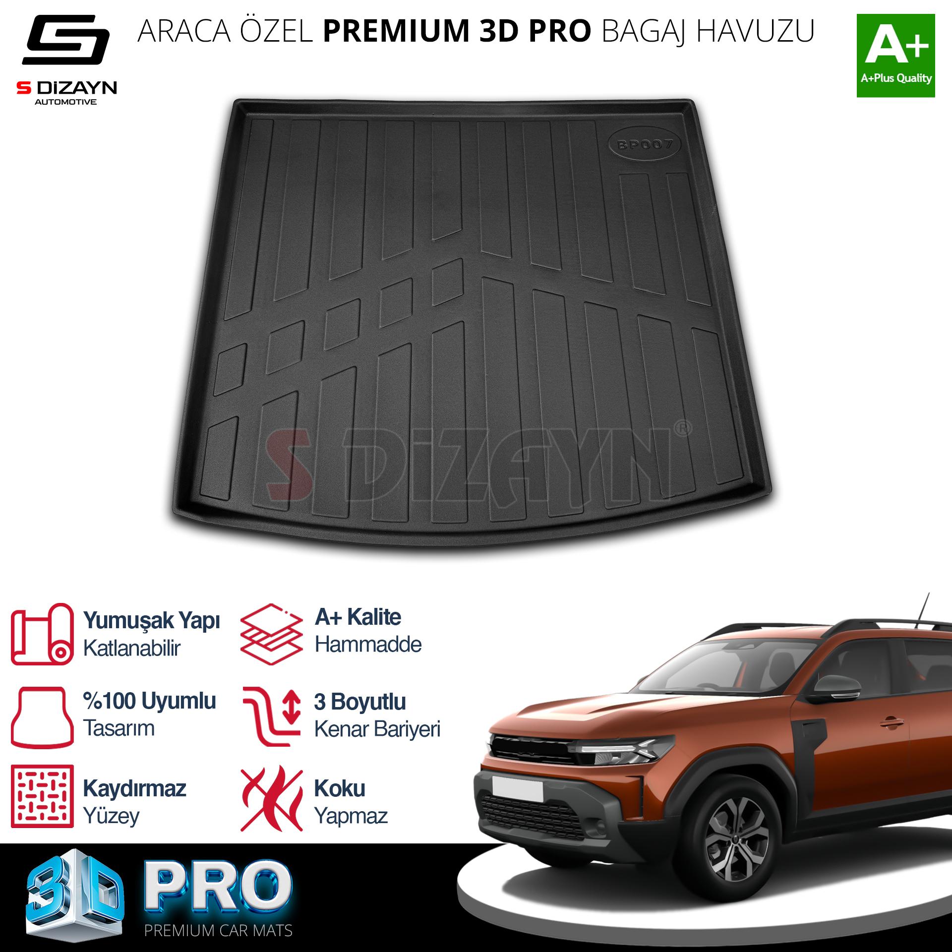 S-Dizayn Renault Duster 4X4 3D Pro Bagaj Havuzu 2024 Üzeri A+ Kalite S-Dizayn Renault Duster 4X4 3D Pro Bagaj Havuzu 2024 Üzeri A+ Kalite