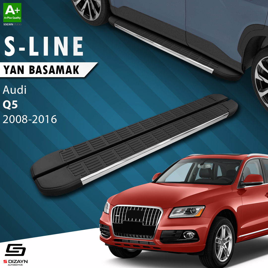 S-Dizayn Audi Q5 S-Line Krom Yan Basamak 183 Cm 2008-2016 A+ Kalite S-Dizayn Audi Q5 S-Line Krom Yan Basamak 183 Cm 2008-2016 A+ Kalite