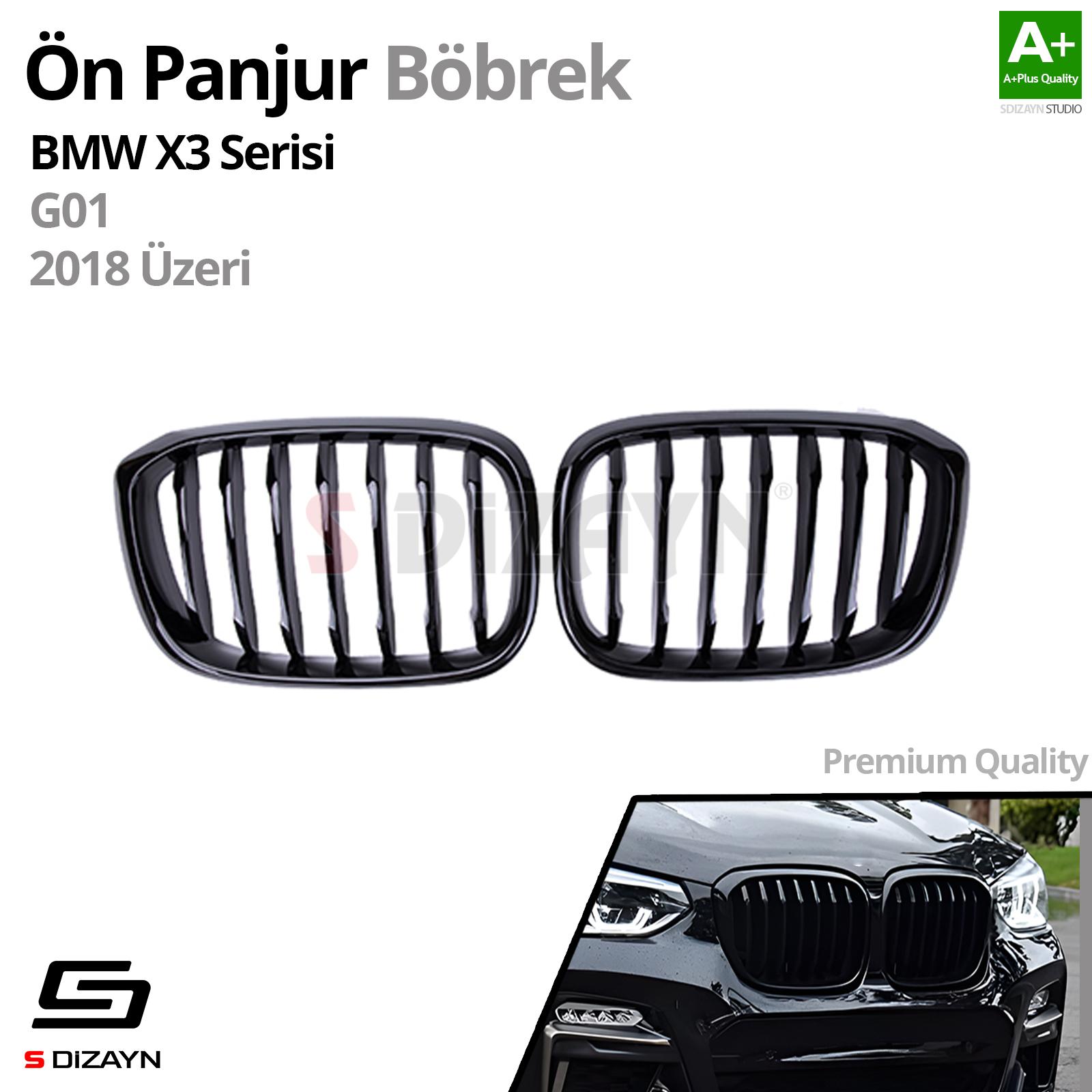 S-Dizayn Bmw X3 G01 Ön Panjur Böbrek Parlak Siyah Piano Black Düz Model 2018 Üzeri S-Dizayn Bmw X3 G01 Ön Panjur Böbrek Parlak Siyah Piano Black Düz Model 2018 Üzeri
