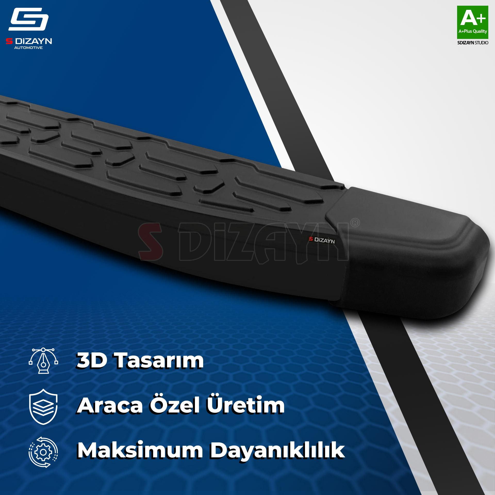 S-Dizayn BYD Atto 3 Evo Siyah Yan Basamak 193 Cm 2022 Üzeri S-Dizayn BYD Atto 3 Evo Siyah Yan Basamak 193 Cm 2022 Üzeri