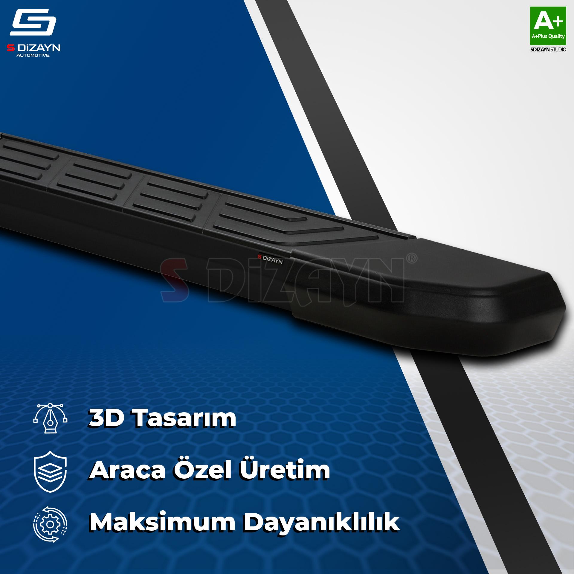 S-Dizayn BYD Atto 3 NewLine Siyah Yan Basamak 193 Cm 2022 Üzeri S-Dizayn BYD Atto 3 NewLine Siyah Yan Basamak 193 Cm 2022 Üzeri