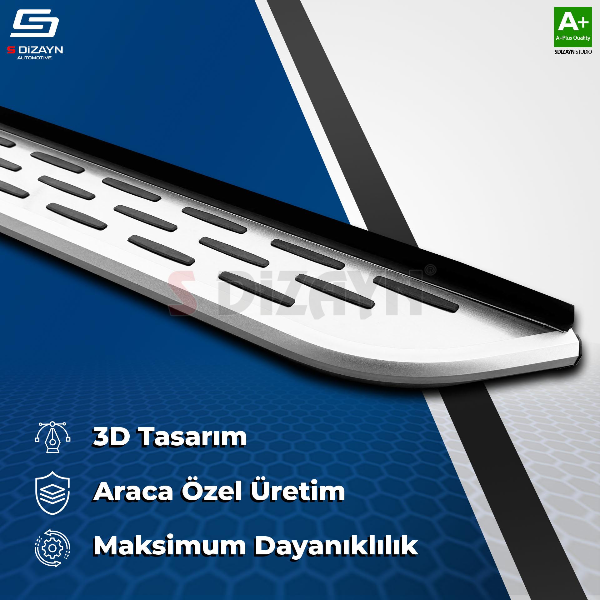 S-Dizayn BYD Atto 3 OEM Still Pro V1 Aluminyum Yan Basamak 183 Cm 2022 Üzeri S-Dizayn BYD Atto 3 OEM Still Pro V1 Aluminyum Yan Basamak 183 Cm 2022 Üzeri