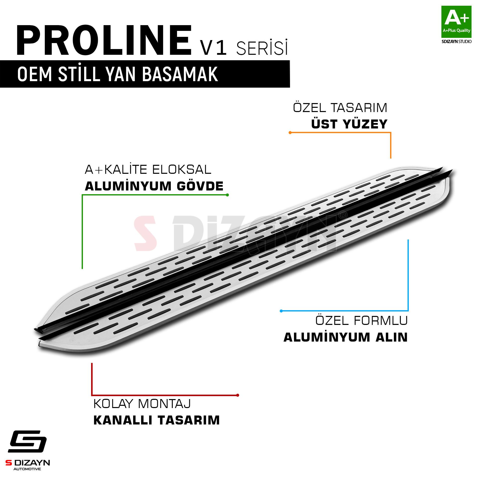 S-Dizayn BYD Atto 3 OEM Still Pro V1 Aluminyum Yan Basamak 183 Cm 2022 Üzeri S-Dizayn BYD Atto 3 OEM Still Pro V1 Aluminyum Yan Basamak 183 Cm 2022 Üzeri