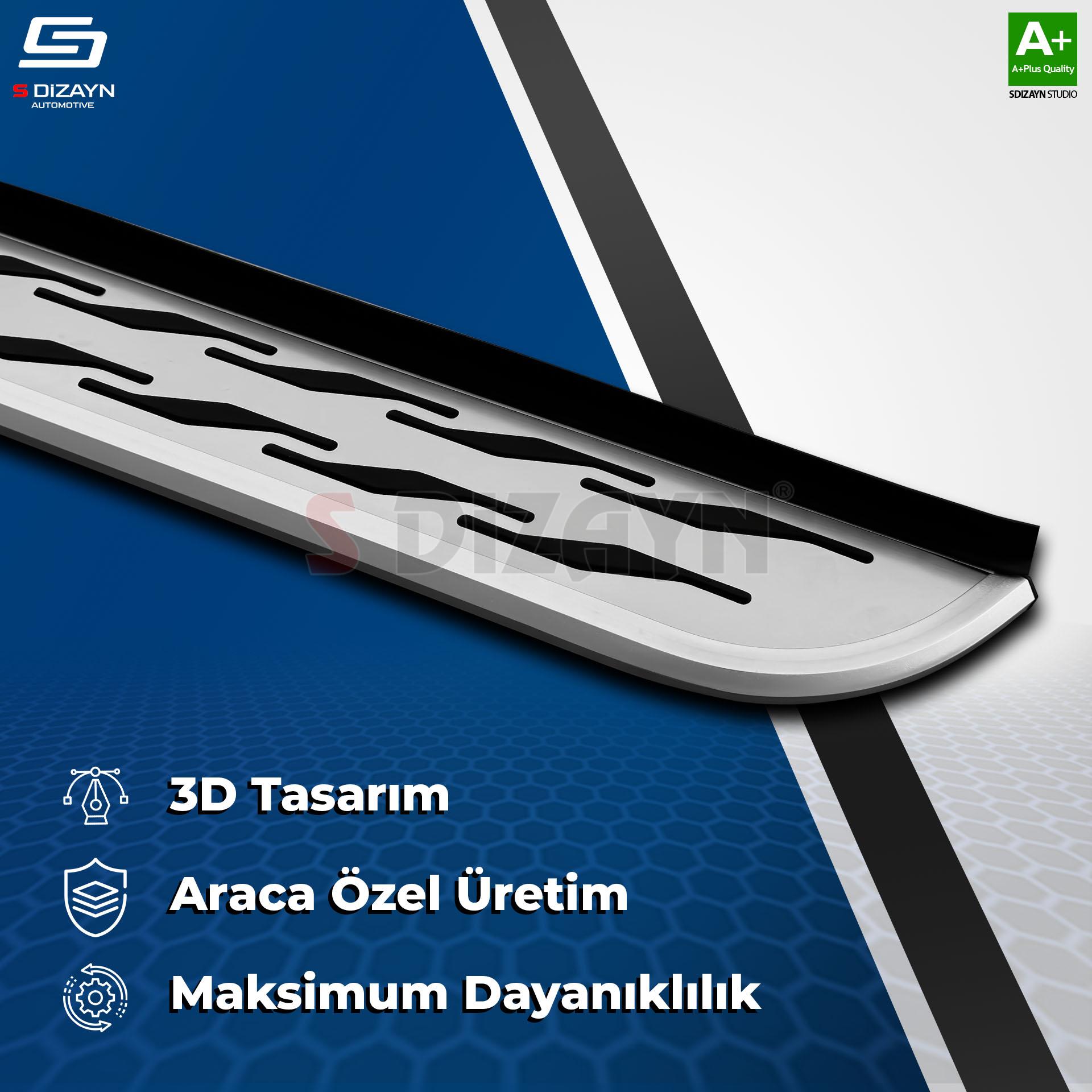 S-Dizayn BYD Atto 3 OEM Still Pro V2 Aluminyum Yan Basamak 183 Cm 2022 Üzeri S-Dizayn BYD Atto 3 OEM Still Pro V2 Aluminyum Yan Basamak 183 Cm 2022 Üzeri