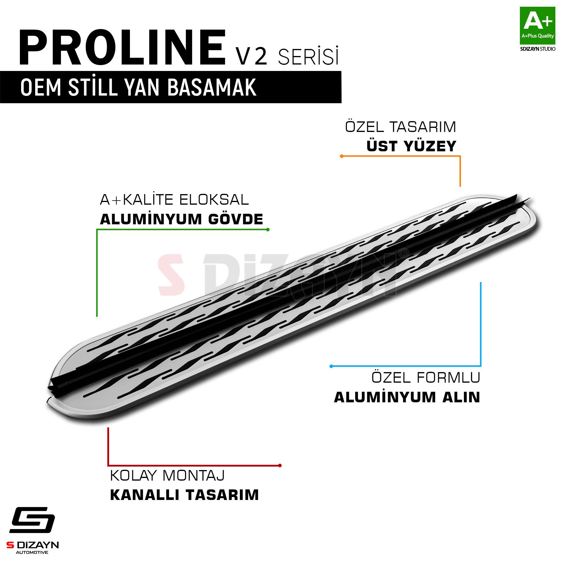 S-Dizayn BYD Atto 3 OEM Still Pro V2 Aluminyum Yan Basamak 183 Cm 2022 Üzeri S-Dizayn BYD Atto 3 OEM Still Pro V2 Aluminyum Yan Basamak 183 Cm 2022 Üzeri