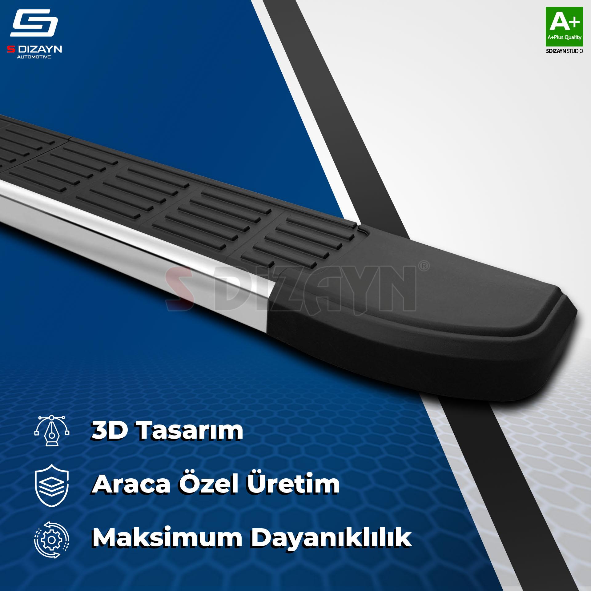 S-Dizayn BYD Atto 3 S-Line Krom Yan Basamak 193 Cm 2022 Üzeri S-Dizayn BYD Atto 3 S-Line Krom Yan Basamak 193 Cm 2022 Üzeri