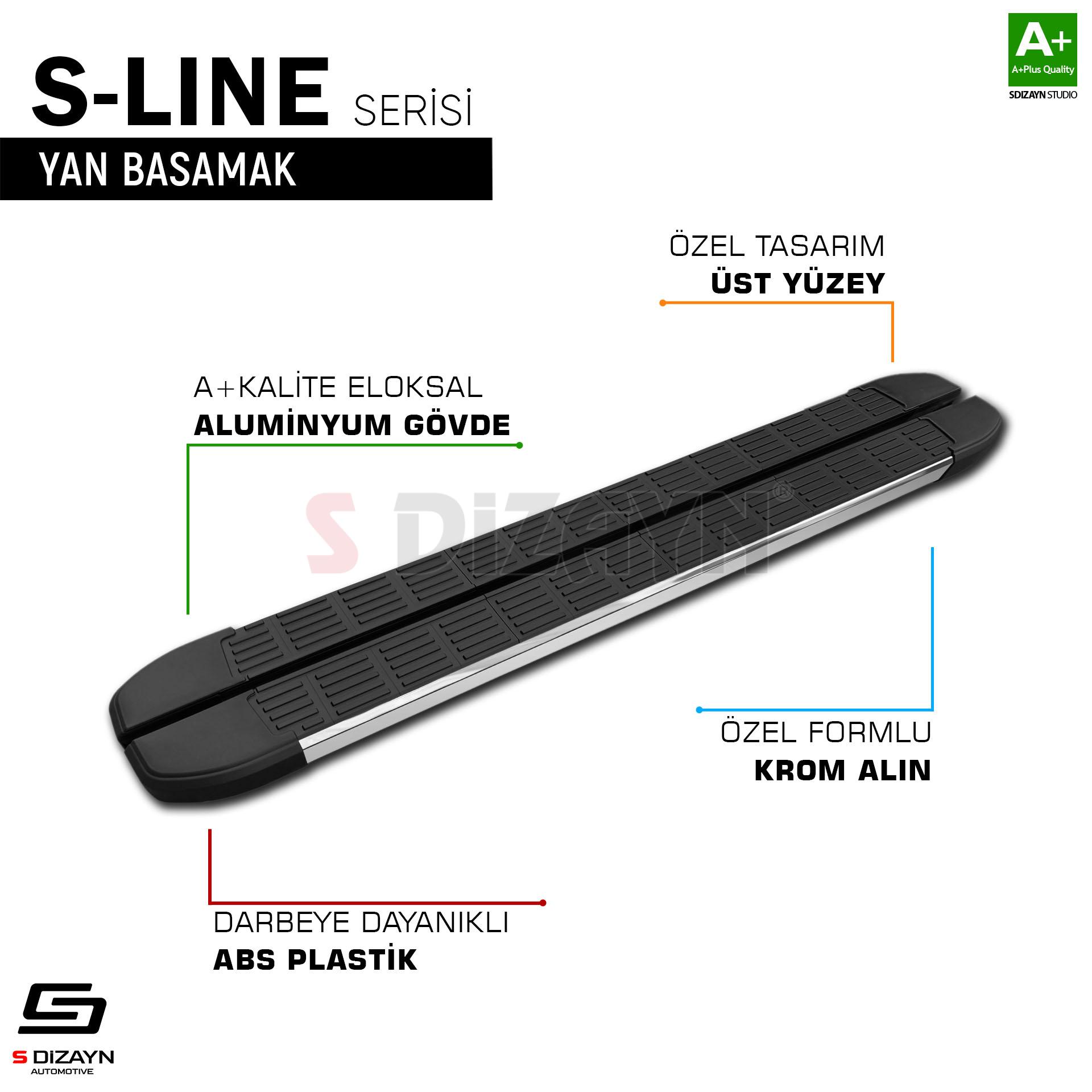S-Dizayn BYD Atto 3 S-Line Krom Yan Basamak 193 Cm 2022 Üzeri S-Dizayn BYD Atto 3 S-Line Krom Yan Basamak 193 Cm 2022 Üzeri