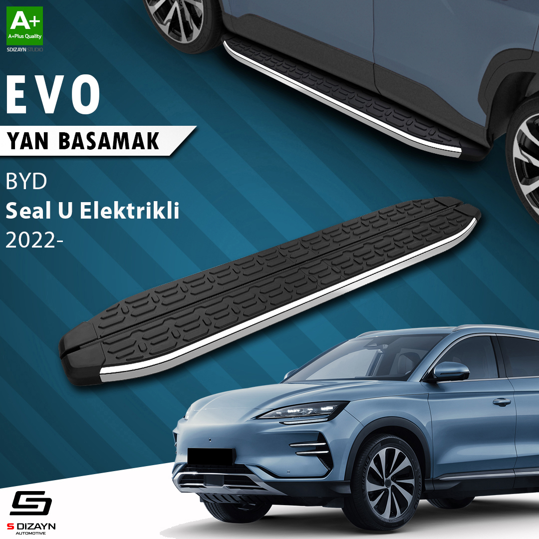 S-Dizayn BYD Seal U Elektrikli Evo Krom Yan Basamak 193 Cm 2022 Üzeri A+ Kalite S-Dizayn BYD Seal U Elektrikli Evo Krom Yan Basamak 193 Cm 2022 Üzeri A+ Kalite