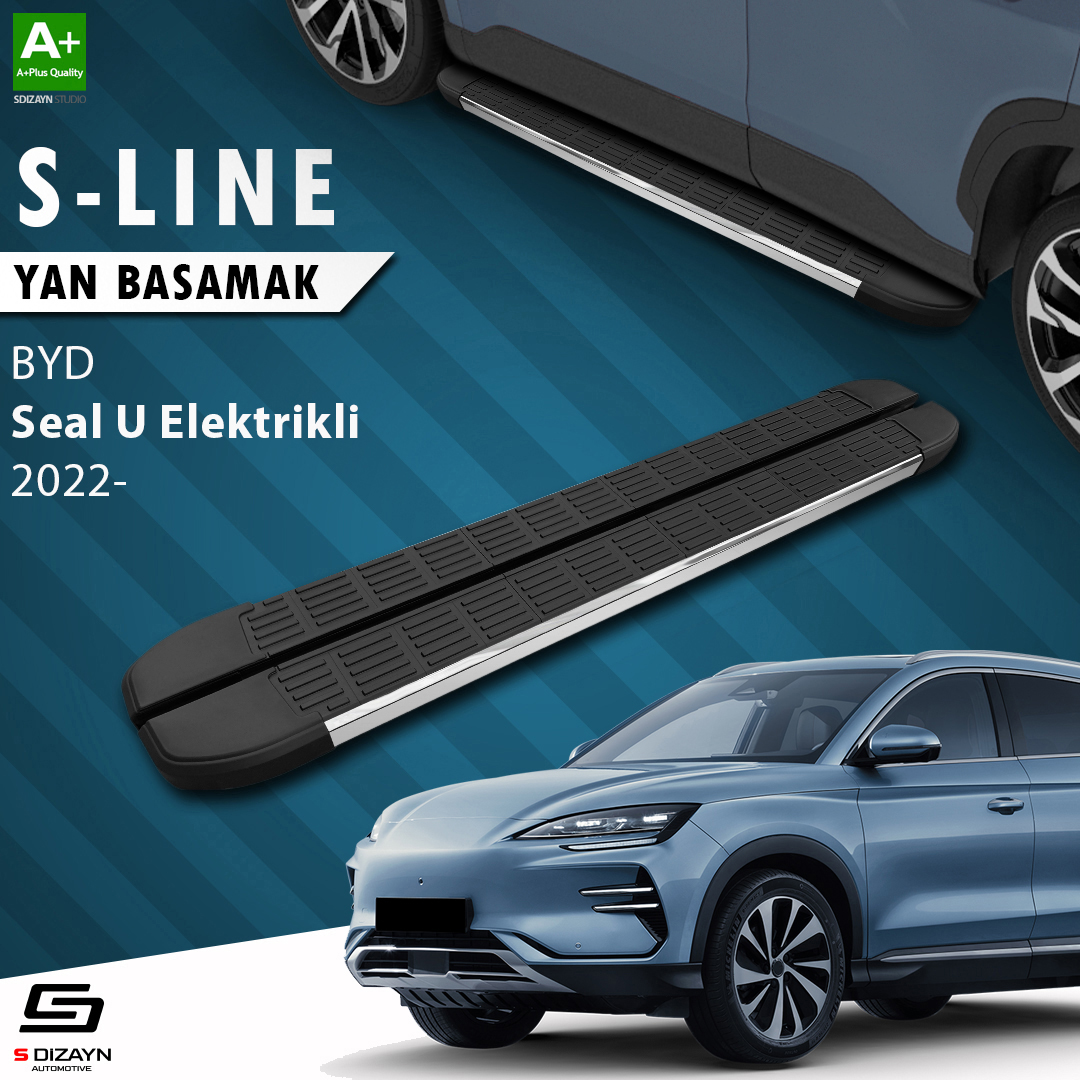 S-Dizayn BYD Seal U Elektrikli S-Line Krom Yan Basamak 193 Cm 2022 Üzeri A+ Kalite S-Dizayn BYD Seal U Elektrikli S-Line Krom Yan Basamak 193 Cm 2022 Üzeri A+ Kalite