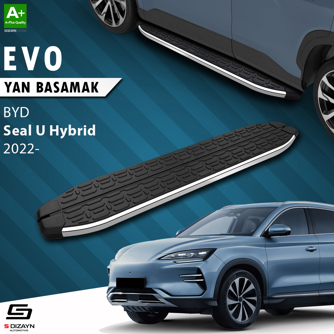 S-Dizayn BYD Seal U Hybrid Evo Krom Yan Basamak 193 Cm 2022 Üzeri A+ Kalite S-Dizayn BYD Seal U Hybrid Evo Krom Yan Basamak 193 Cm 2022 Üzeri A+ Kalite