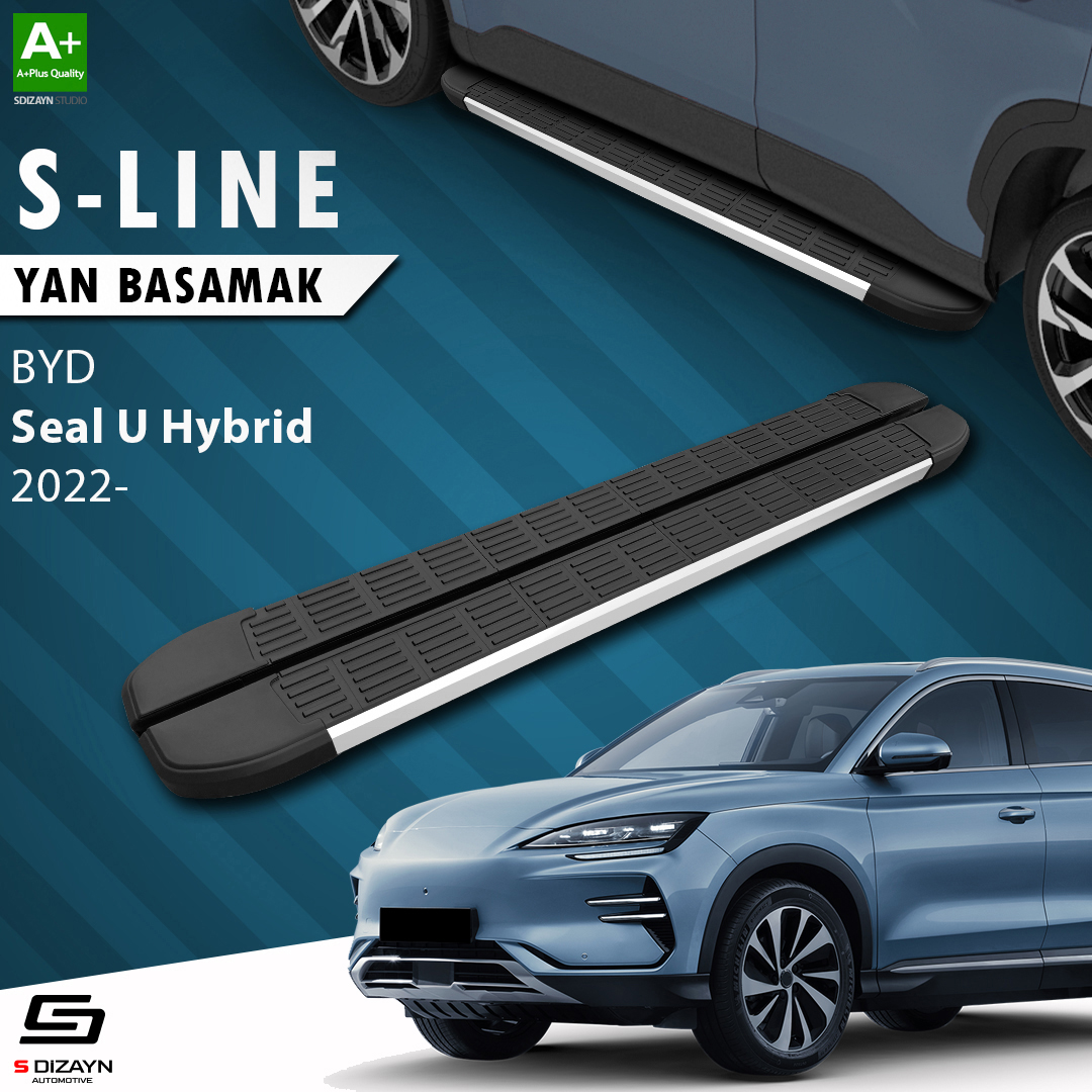 S-Dizayn BYD Seal U Hybrid S-Line Aluminyum Yan Basamak 193 Cm 2022 Üzeri A+ Kalite S-Dizayn BYD Seal U Hybrid S-Line Aluminyum Yan Basamak 193 Cm 2022 Üzeri A+ Kalite