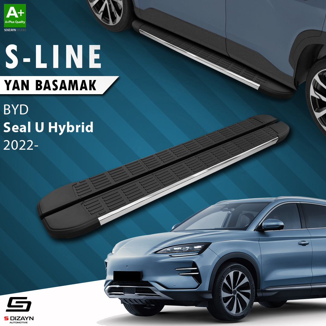 S-Dizayn BYD Seal U Hybrid S-Line Krom Yan Basamak 193 Cm 2022 Üzeri A+ Kalite S-Dizayn BYD Seal U Hybrid S-Line Krom Yan Basamak 193 Cm 2022 Üzeri A+ Kalite
