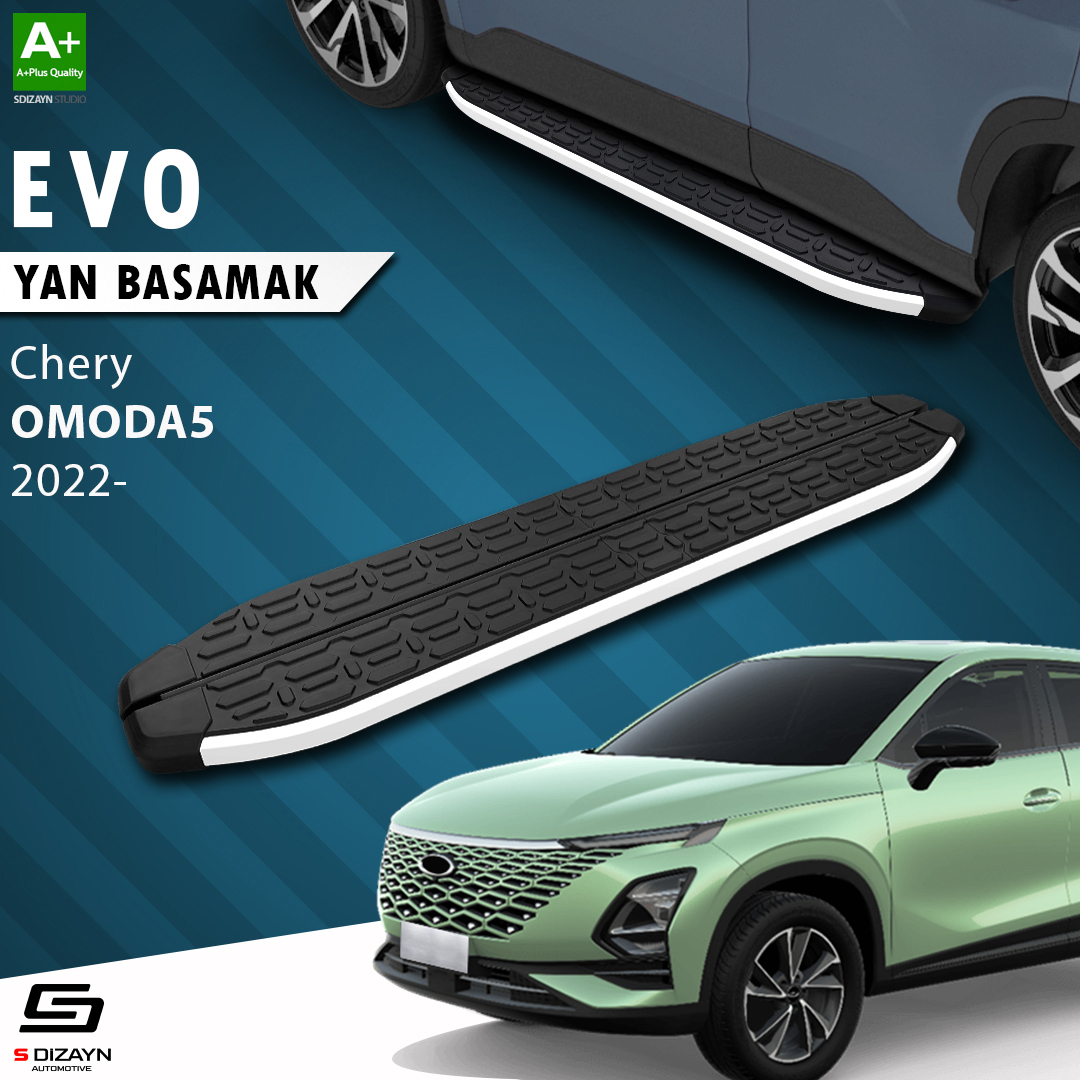S-Dizayn Chery Omoda5 Evo Aluminyum Yan Basamak 183 Cm 2022 Üzeri A+ Kalite S-Dizayn Chery Omoda5 Evo Aluminyum Yan Basamak 183 Cm 2022 Üzeri A+ Kalite