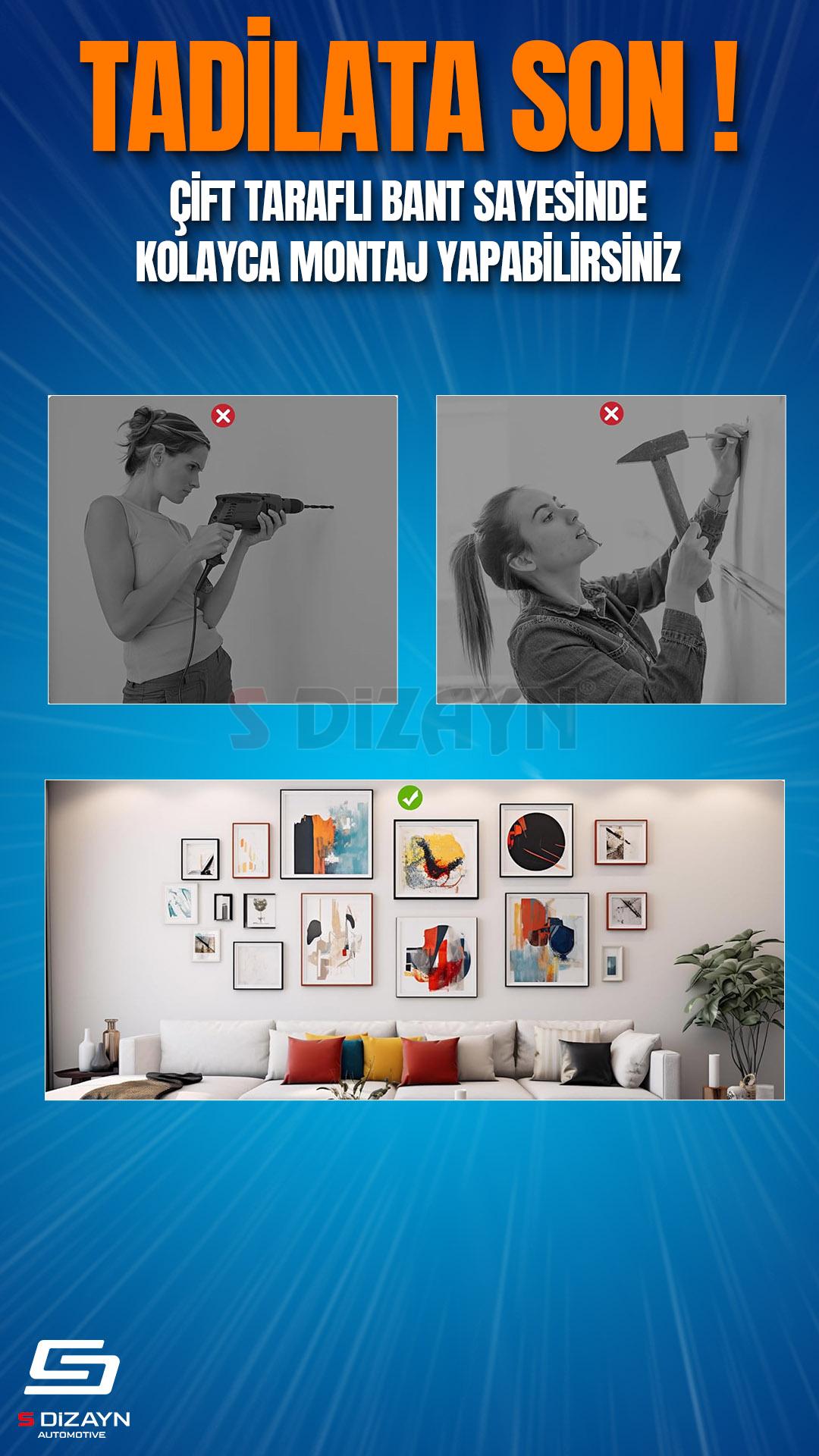 S-Dizayn Çift Taraflı Bant 10mm x 5 Metre 5`li Paket Şeffaf Silikon VHB Bant A+Kalite S-Dizayn Çift Taraflı Bant 10mm x 5 Metre 5`li Paket Şeffaf Silikon VHB Bant A+Kalite